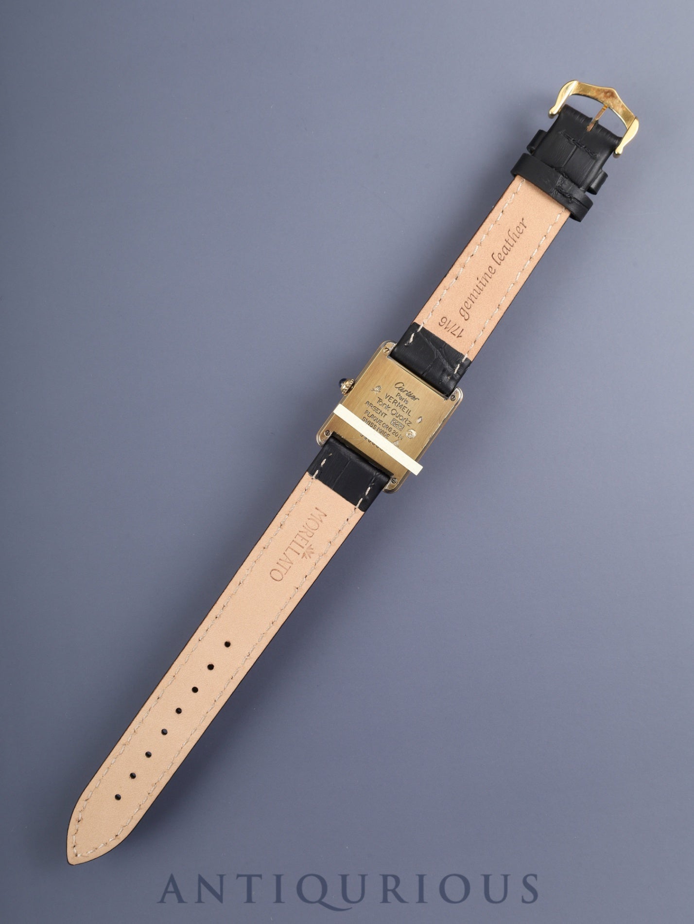 カルティエ マストタンク LM 590005 クォーツ Cal.90 SV925 革 純正尾錠(GP) 飛びアラビアCC文字盤(SWISS表記) 箱 冊子 保証書(1992年/H4)オーバーホール済み