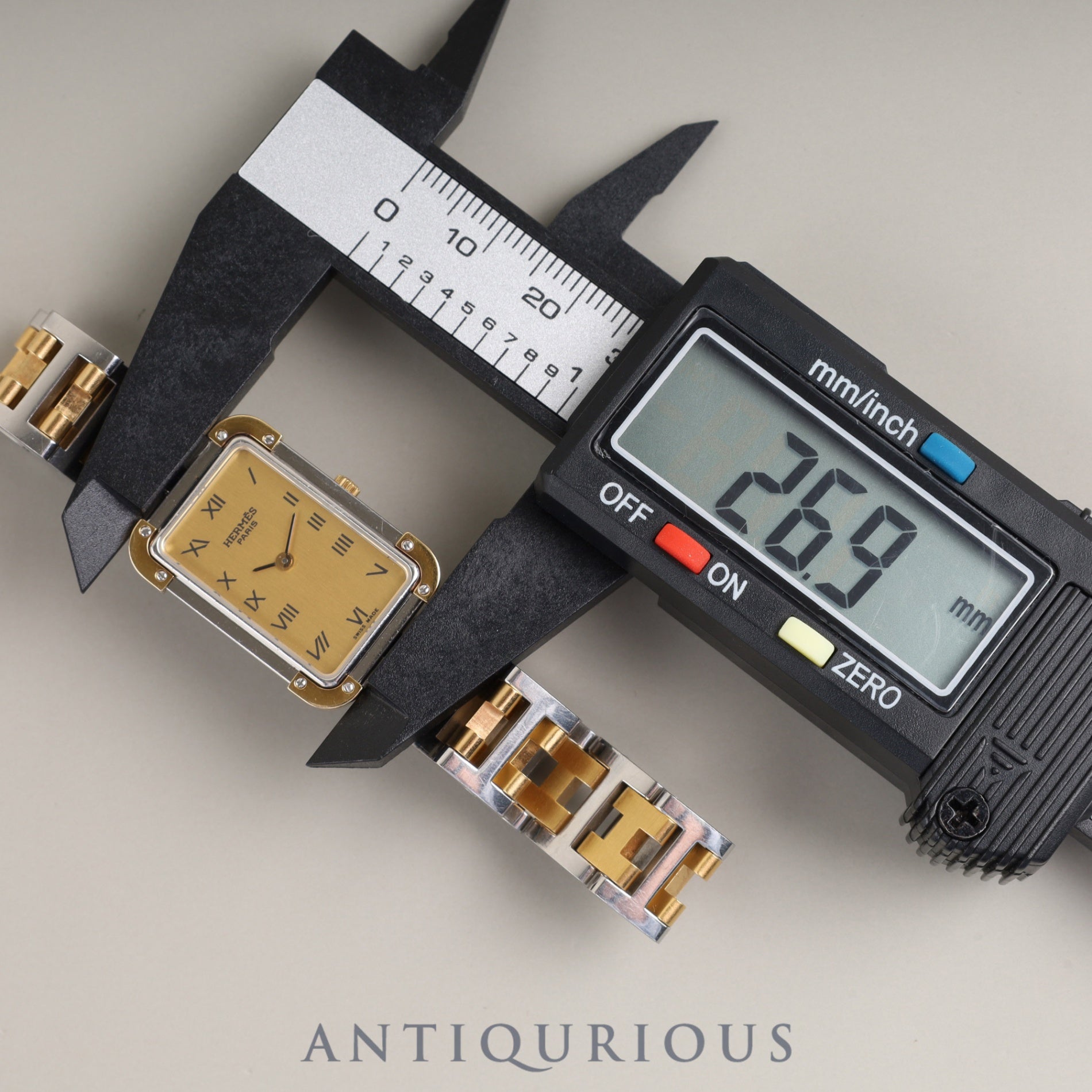 エルメス クロアジュール CR1.240 クォーツ Cal.976.001 SS/GP SS/GP ゴールド文字盤 オーバーホール済み