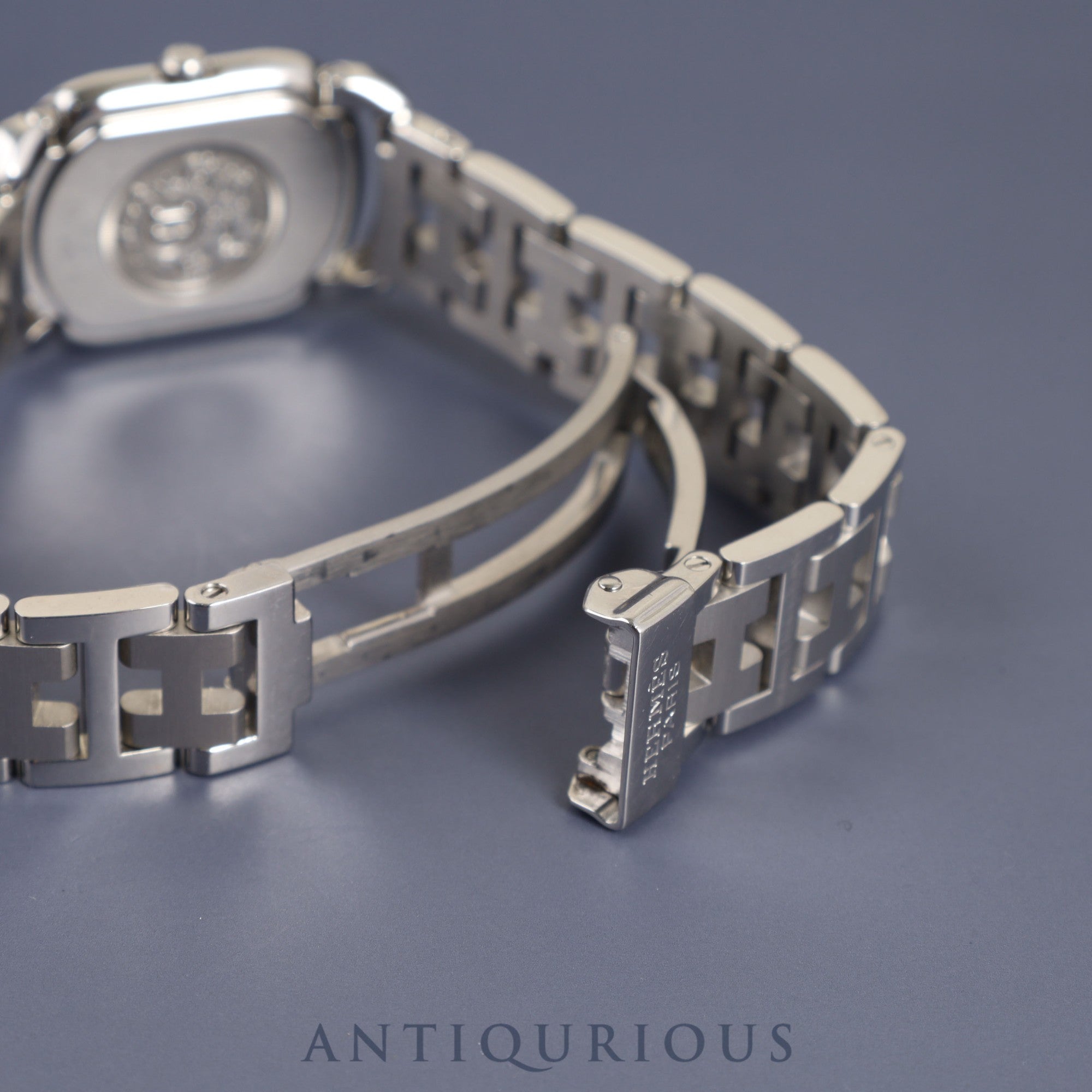 Hermes Rally RA1.210 Quartz Cal.976.001 SS White Dial Warranty (2002) Box Overhauled