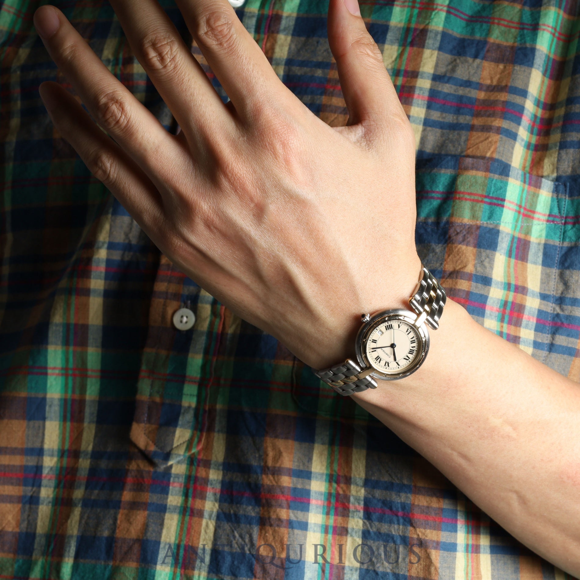 Cartier Panthere Vendome LM 183964 Quartz SS/YG 1 Row White Roman Dial Completely serviced at Cartier boutique