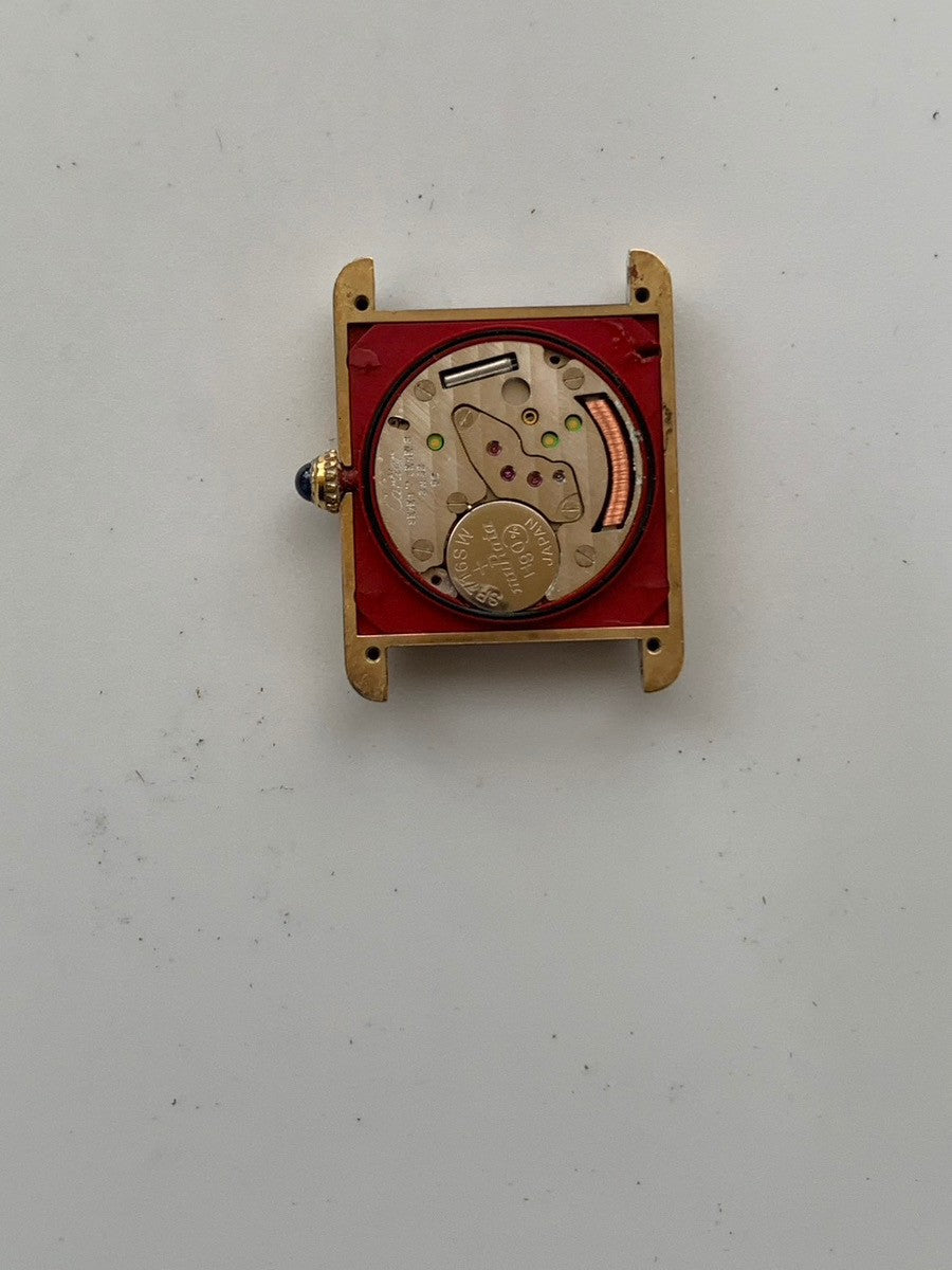 Cartier Must Tank LM 1615 Quartz SV925 Leather Genuine Pin Buckle (GP) Ivory Roman Dial (SWISS MADE) Overhauled, Complete Service (Full Maintenance) at Cartier Boutique