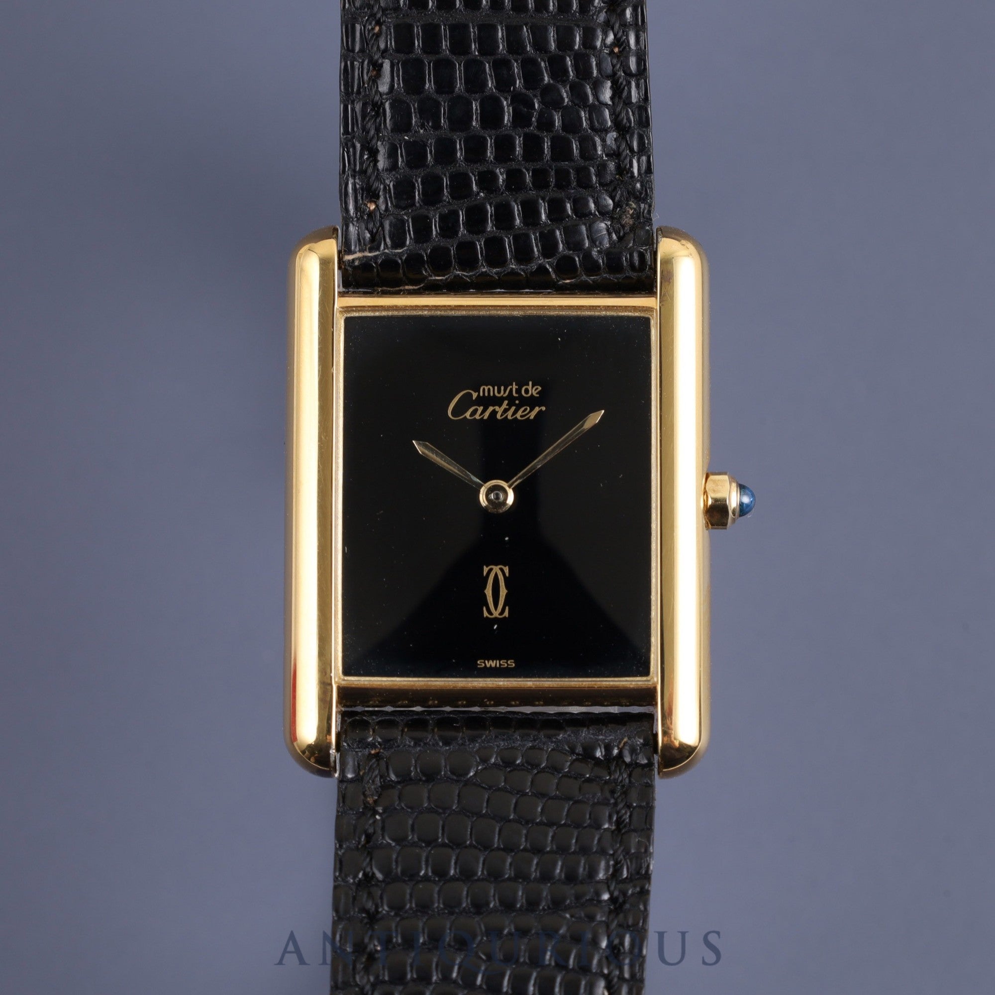 Cartier Must Tank LM 6 81006 Quartz Cal.81 SV925 Genuine leather strap Genuine buckle (GP) Black onyx dial Box Warranty card (no date written) Overhauled