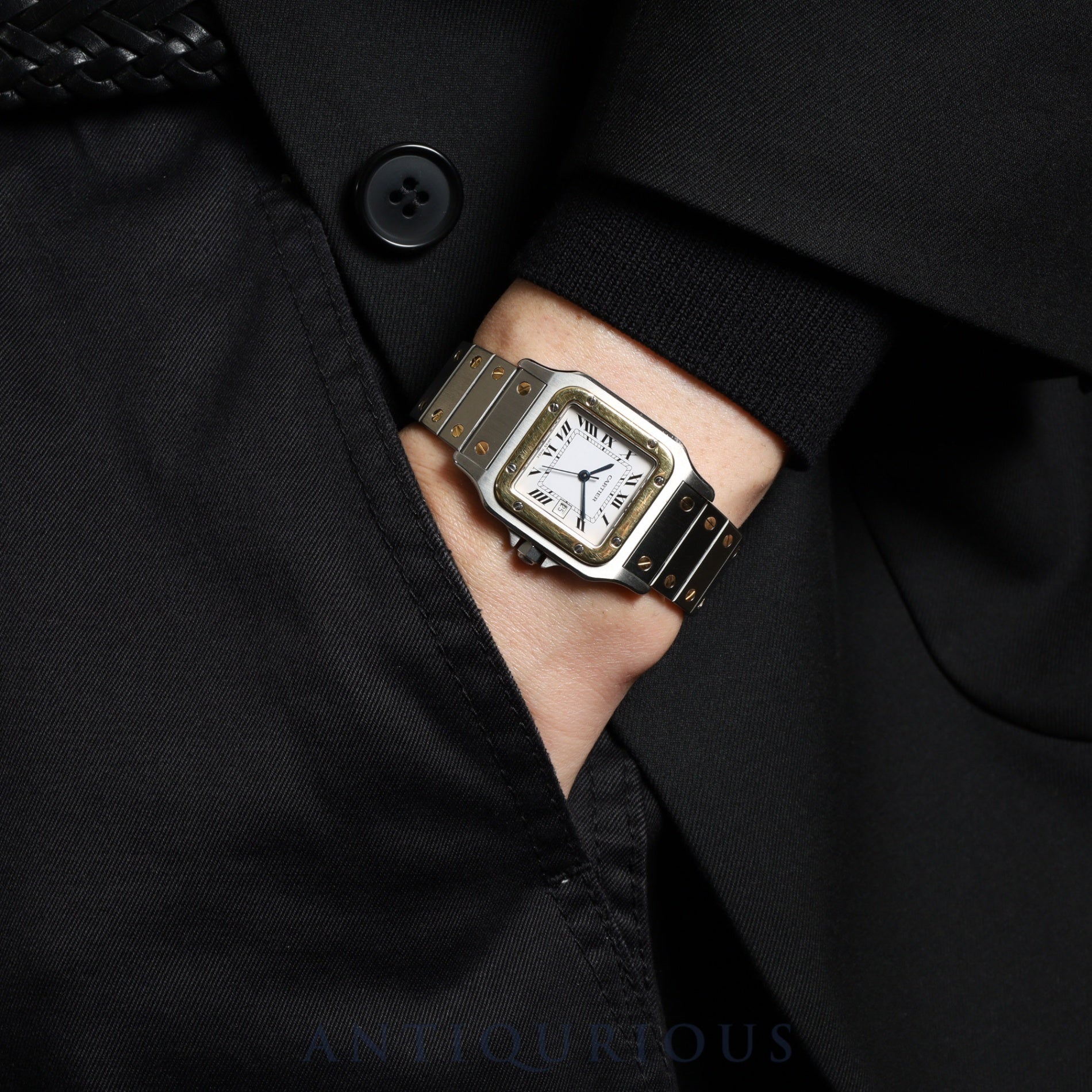 Cartier Santos Galbee LM 81036288/2961 Automatic Caliber 2671 Stainless Steel/Yellow Gold White Roman Dial Overhauled