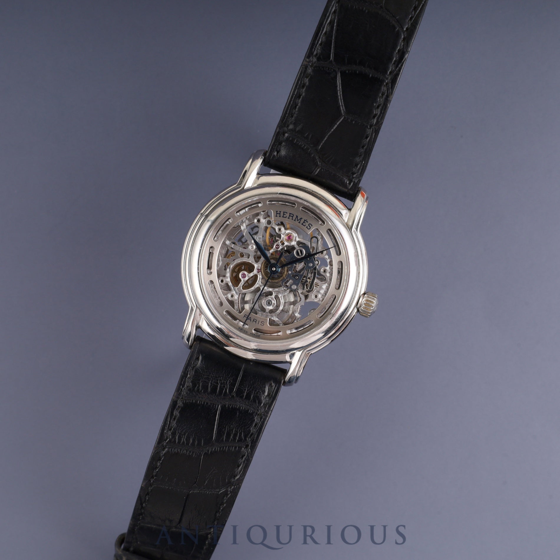 Hermès Sesame SM1.710 Automatic Caliber - Stainless Steel Genuine Leather Strap Genuine Buckle (SS) Skeleton Dial Warranty (2001) Box Booklet Overhauled