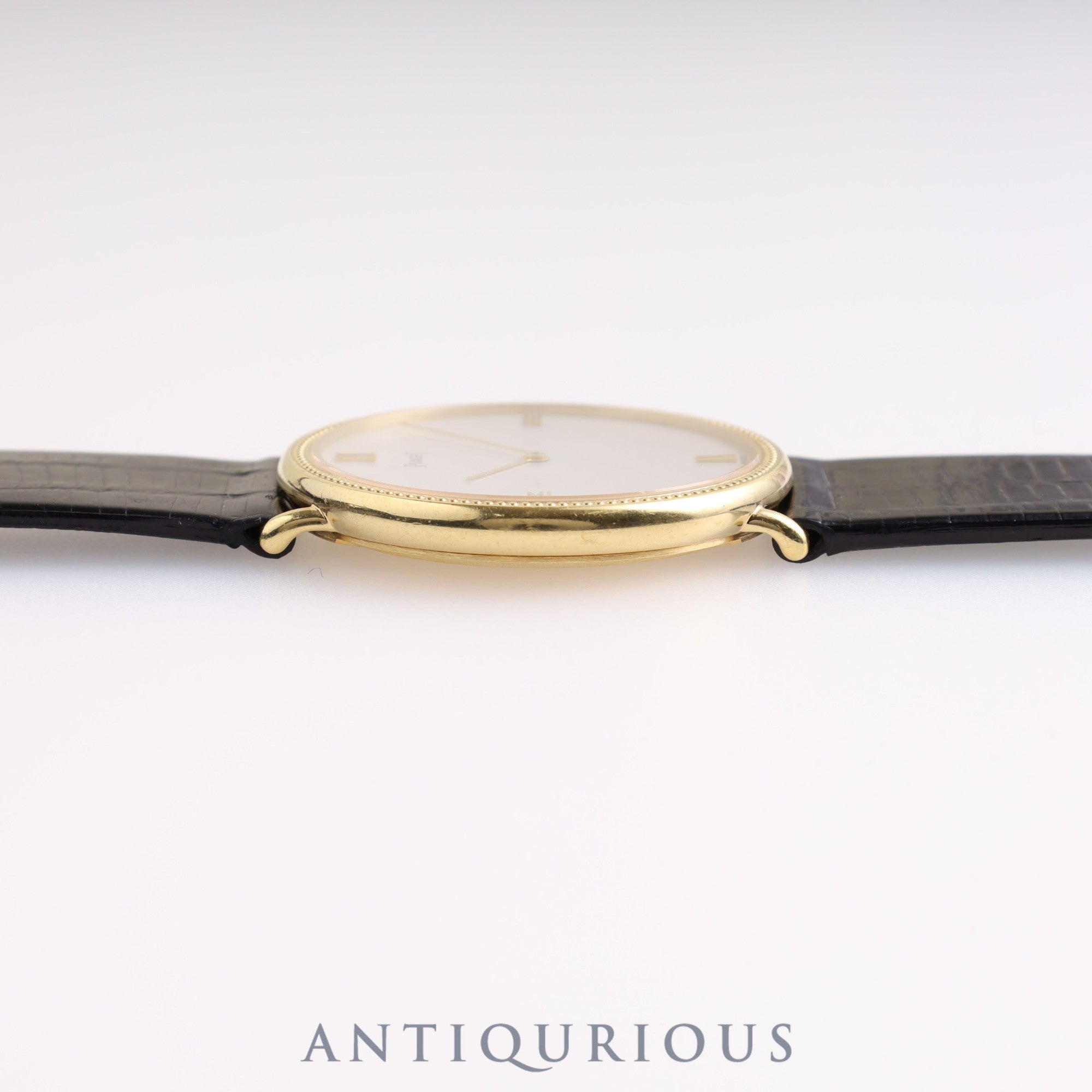 Piaget Round 90231 Manual Winding Caliber 9P2 750YG Leather Strap with Genuine Buckle (750YG) White Dial