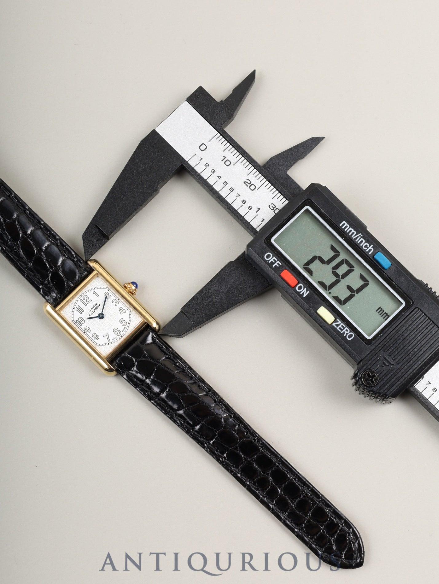 カルティエ マストタンク MM 2415 クォーツ Cal.057 SV925 革 純正Dバックル テレフォンダイヤル文字盤 1990年頃~2004年頃 箱 オーバーホール済み