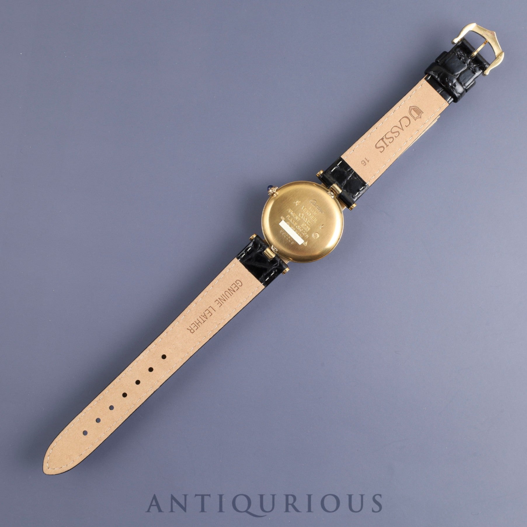 Cartier Must VLC Vendome LM 590003 Quartz Cal.690 SV925 Leather Genuine Buckle (GP) Ivory Dial Overhauled