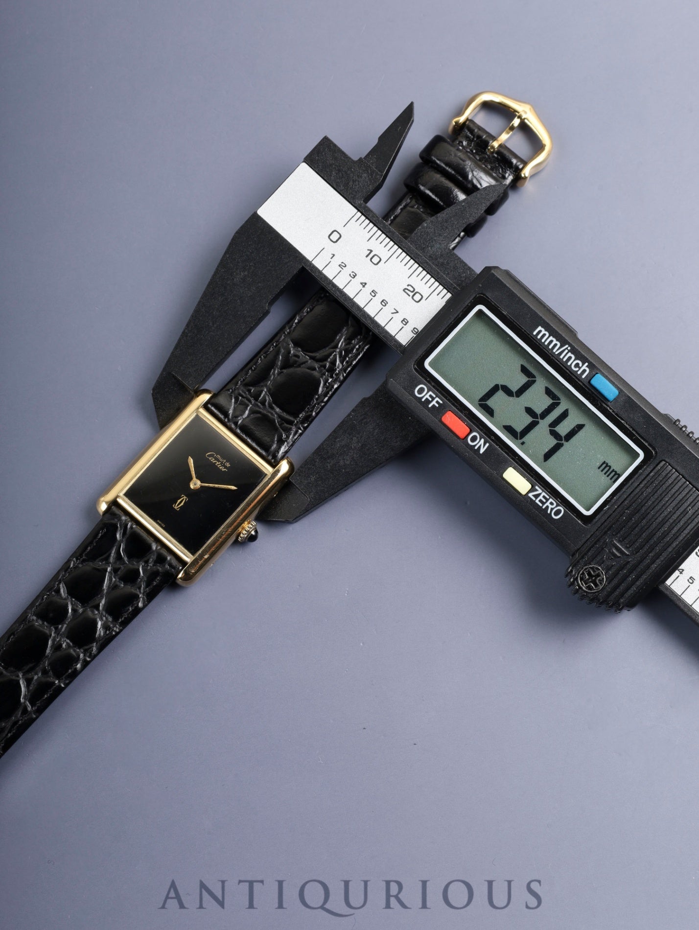 カルティエ マストタンク LM 6 手巻き Cal.78-1 SV925 革 純正ピンバックル(GP)オニキス文字盤(SWISS表記)純正レザーベルト付き オーバーホール済み