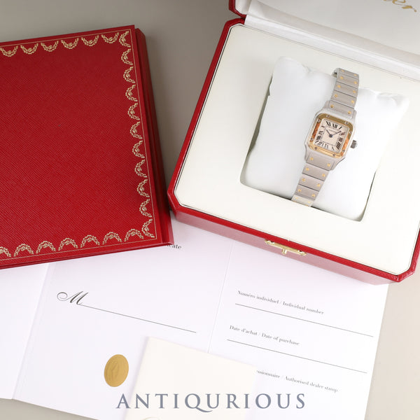 カルティエ サントス ガルベ SM W20012C4 / 1567 クォーツ SS/YG SS/YG ホワイトローマン文字盤 箱 保証書 冊子 カルティエブティックにてコンプリートサービス(フルメンテナンス)済み