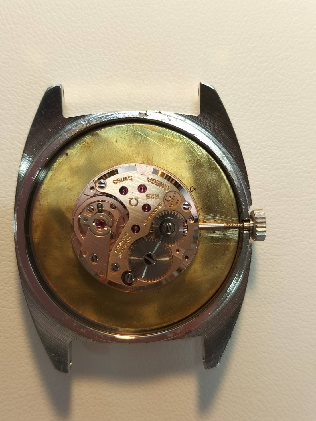オメガ ジュネーブ 111.0123 手巻き Cal.625 SS 革 純正ピンバックル(SS)ブラックローマン文字盤(SWISS MADE表記 )オーバーホール済み