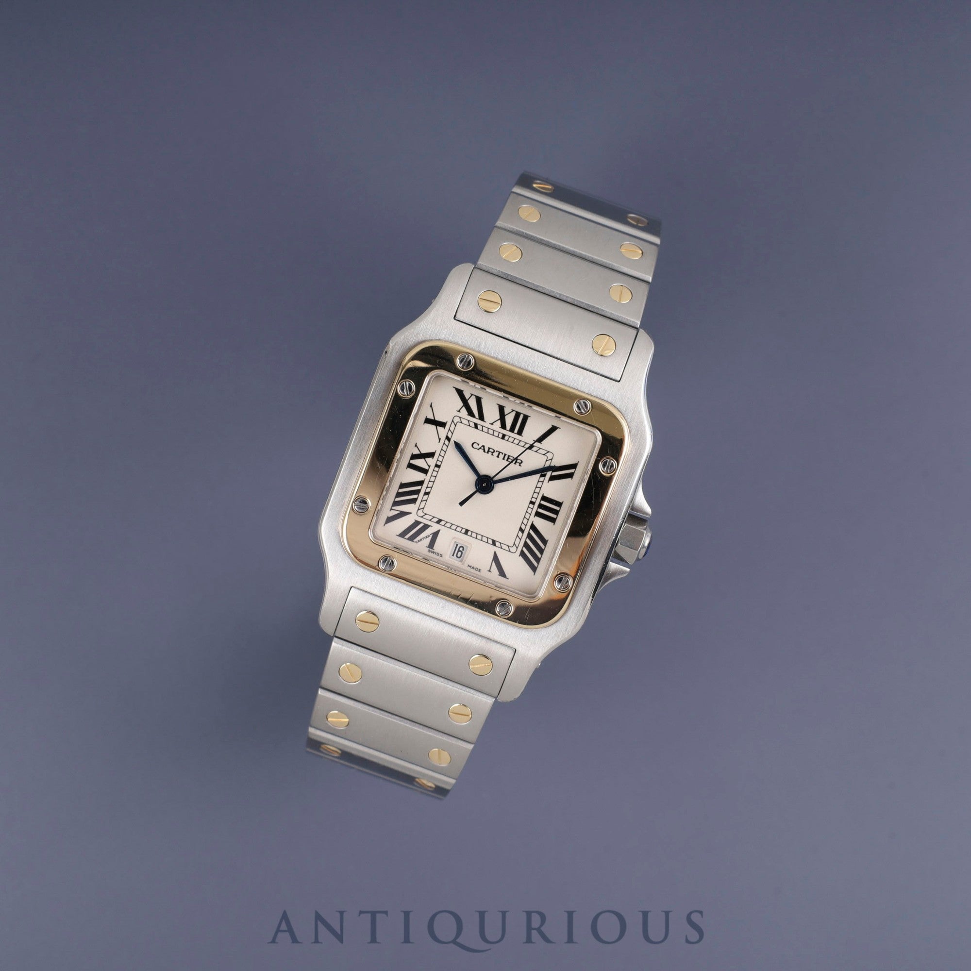 カルティエ サントス ガルベ LM W20011C4 / 1566 クォーツ SS/YG SS/YG ホワイトローマン文字盤 カルティエブティックにてコンプリートサービス済み