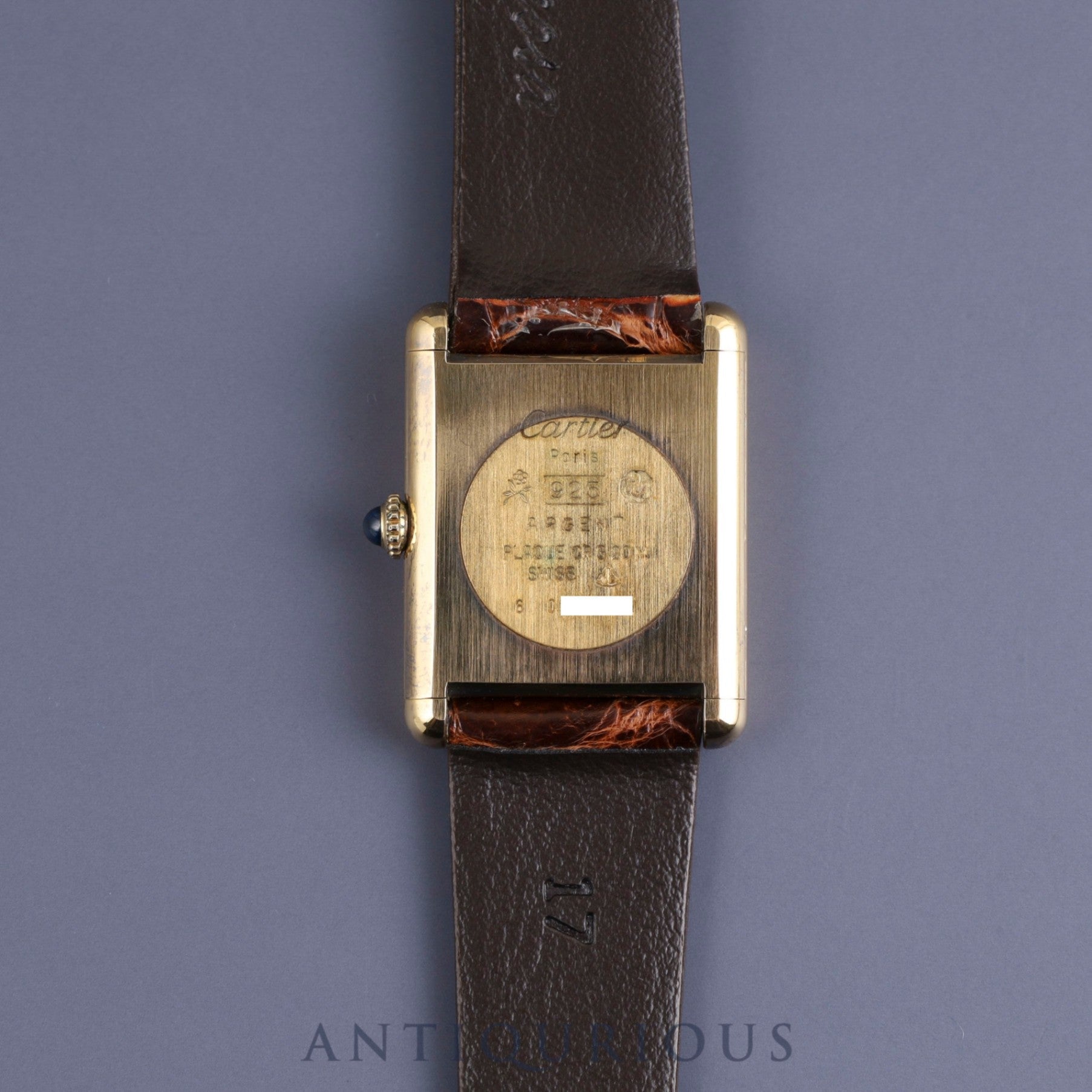 Cartier Must Tank LM Manual winding Cal.78-1 SV925 Leather Genuine buckle (GP) Mahogany dial Overhauled