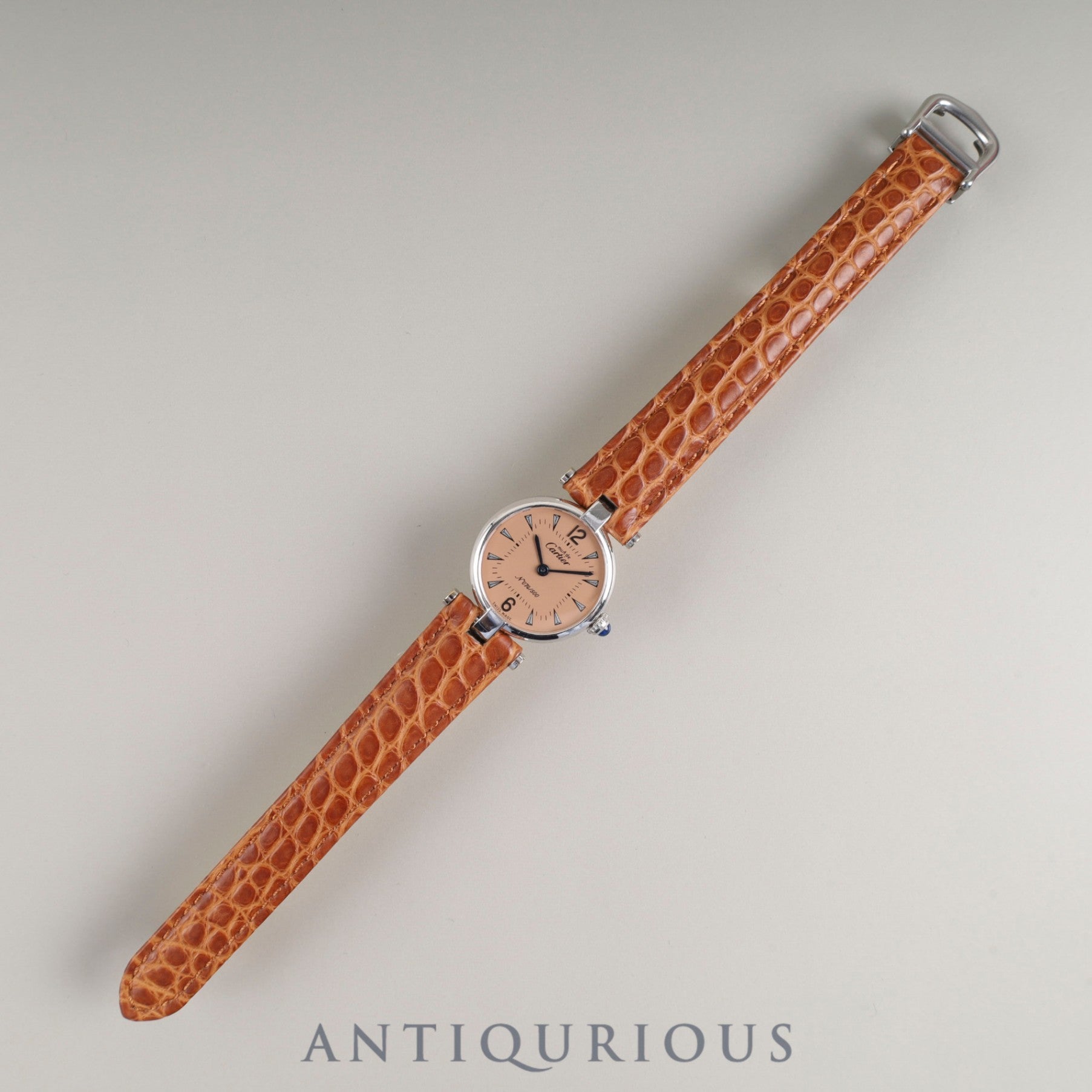 カルティエ マスト ヴァンドーム VLC SM 1850 クォーツ Cal.90 SV925 革 純正Dバックル(SS) カッパー文字盤 オーバーホール済み 世界500本限定