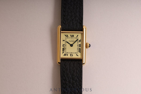 Cartier Must Tank SM QZ Ivory Roman Dial