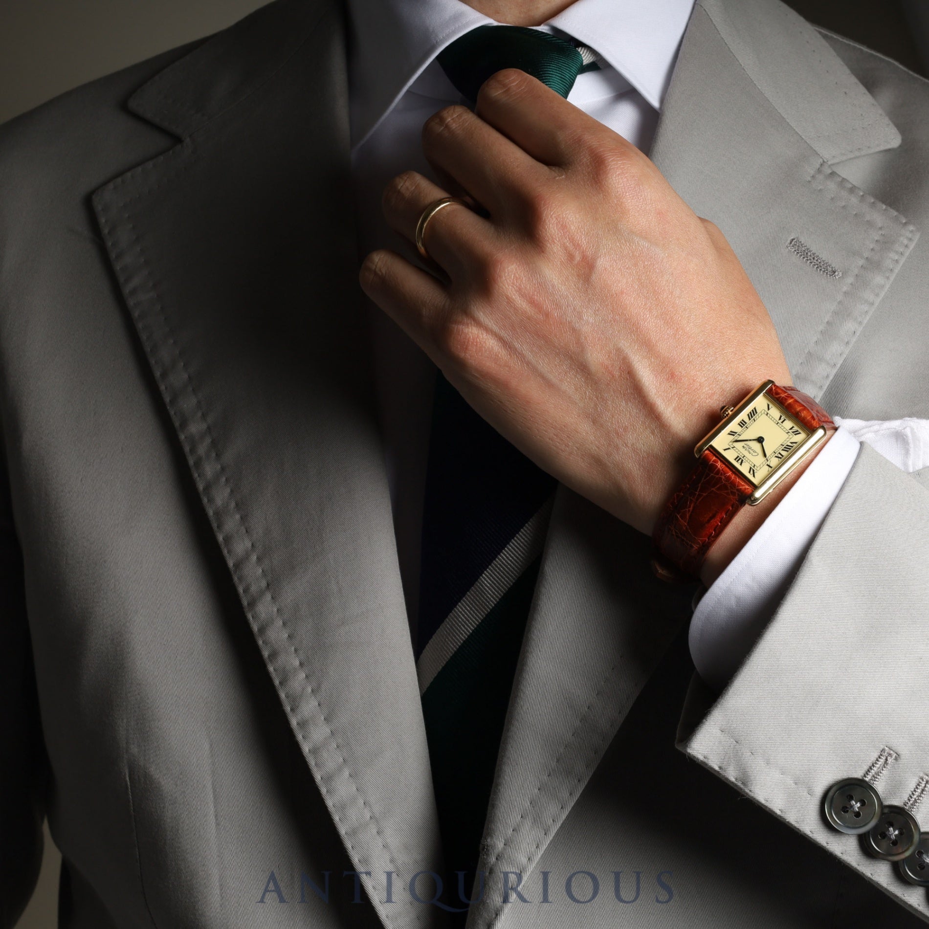 Cartier Must Tank LM QZ W1002753 / 590005 SV925 Leather Genuine Buckle (GP) Ivory Dial Box Cartier Boutique Complete Service