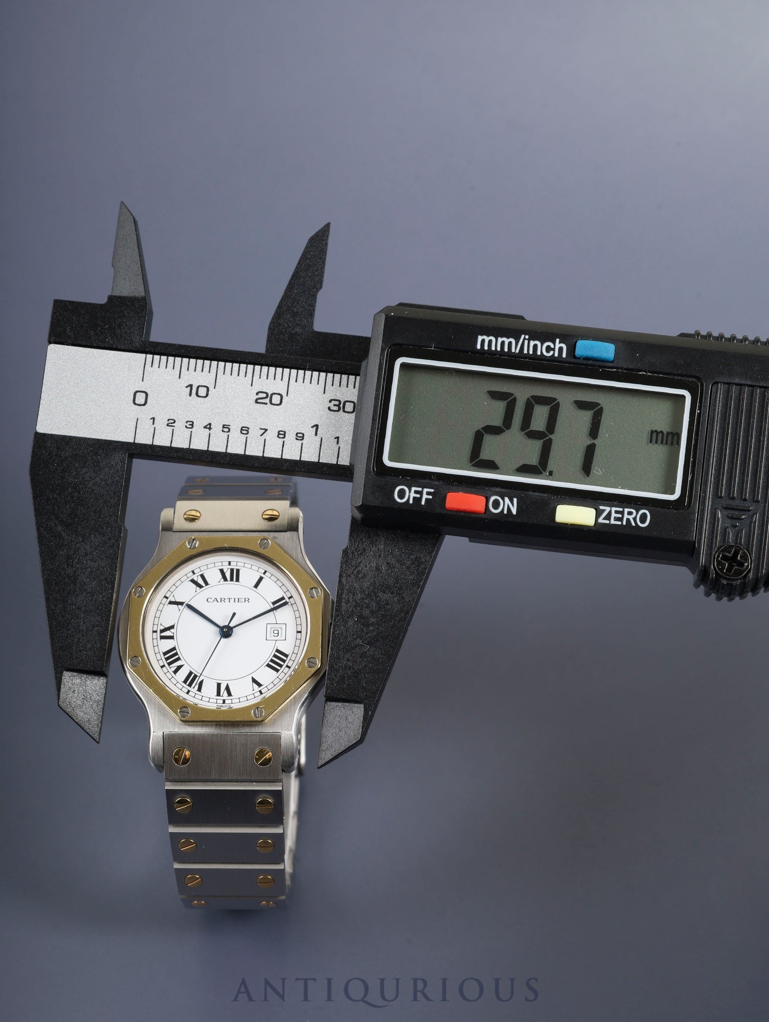 カルティエ サントス オクタゴン LM 2966 自動巻き Cal.077 SS/YG SS/YG ホワイトローマン文字盤 冊子 オーバーホール済み