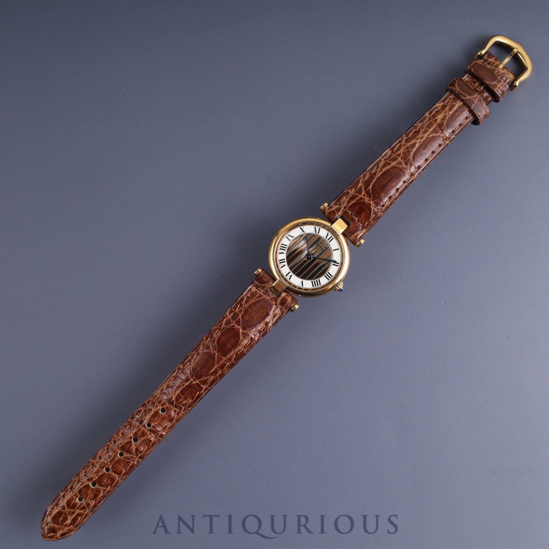 Cartier Must Vendome VLC SM Quartz Cal.91 SV925 Genuine leather strap Genuine buckle (GP) Front Trinity dial Warranty card (2003) Overhauled