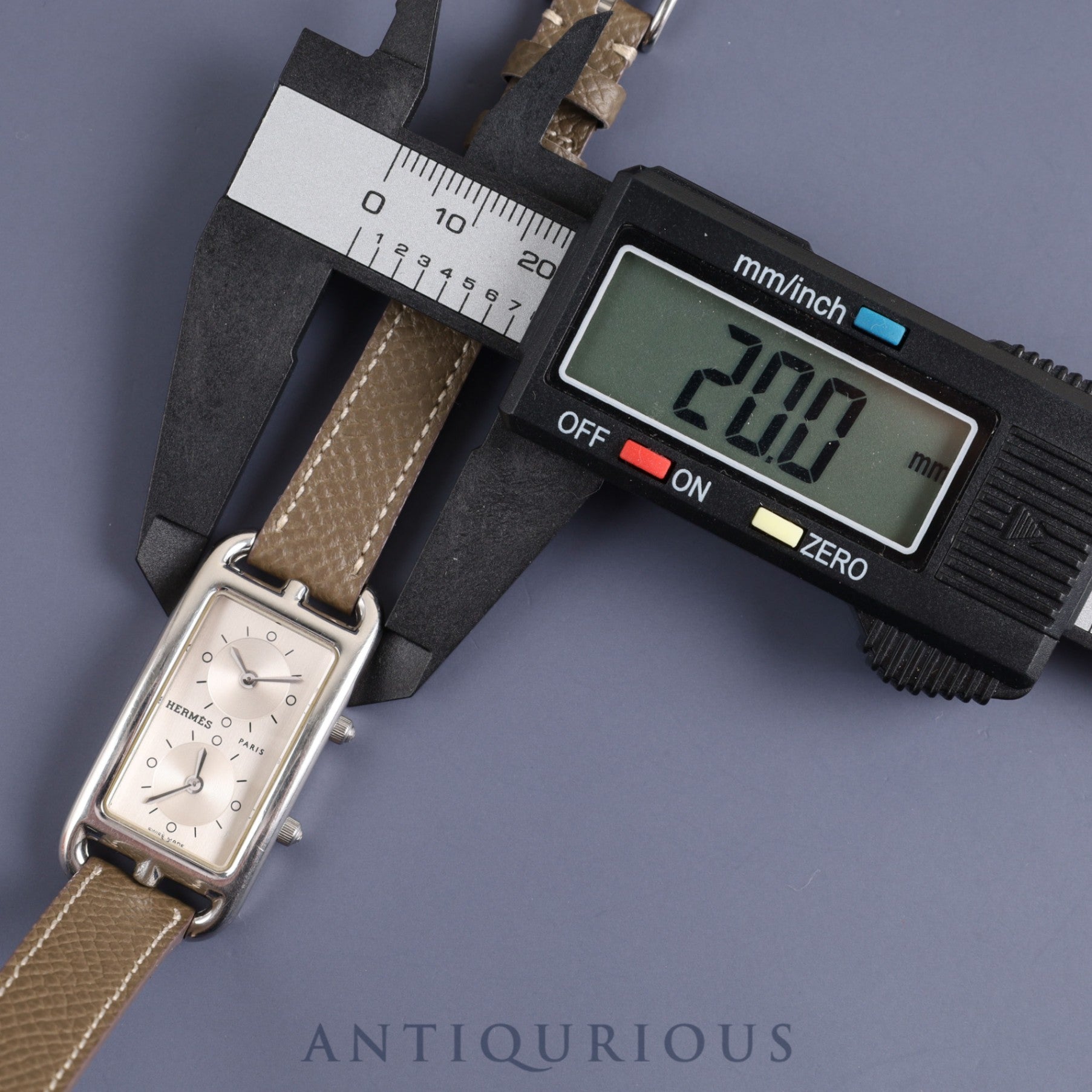 Hermes Cape Cod Dezone CC3-210 Quartz Cal.E01001 SS Leather Genuine Buckle (SS) Silver Dial Box Warranty (2014) Overhauled