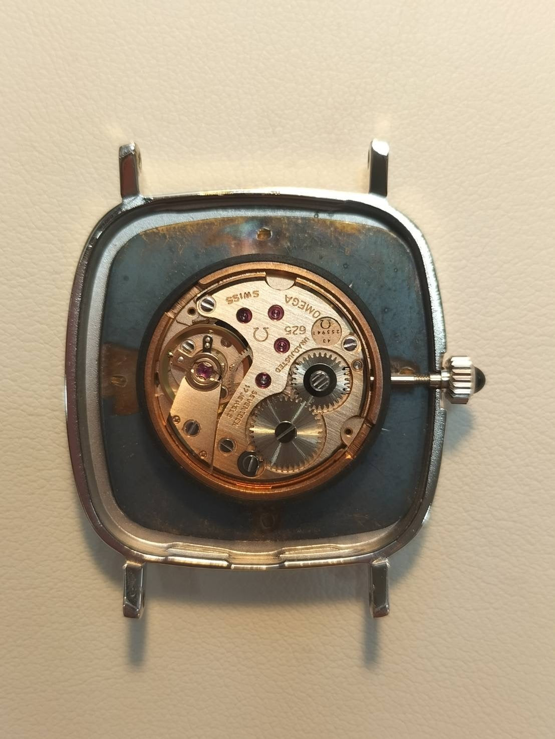 Omega De Ville 111.0118 Manual winding Cal.625 SS Genuine leather strap Genuine buckle (SS) Navy dial Overhauled
