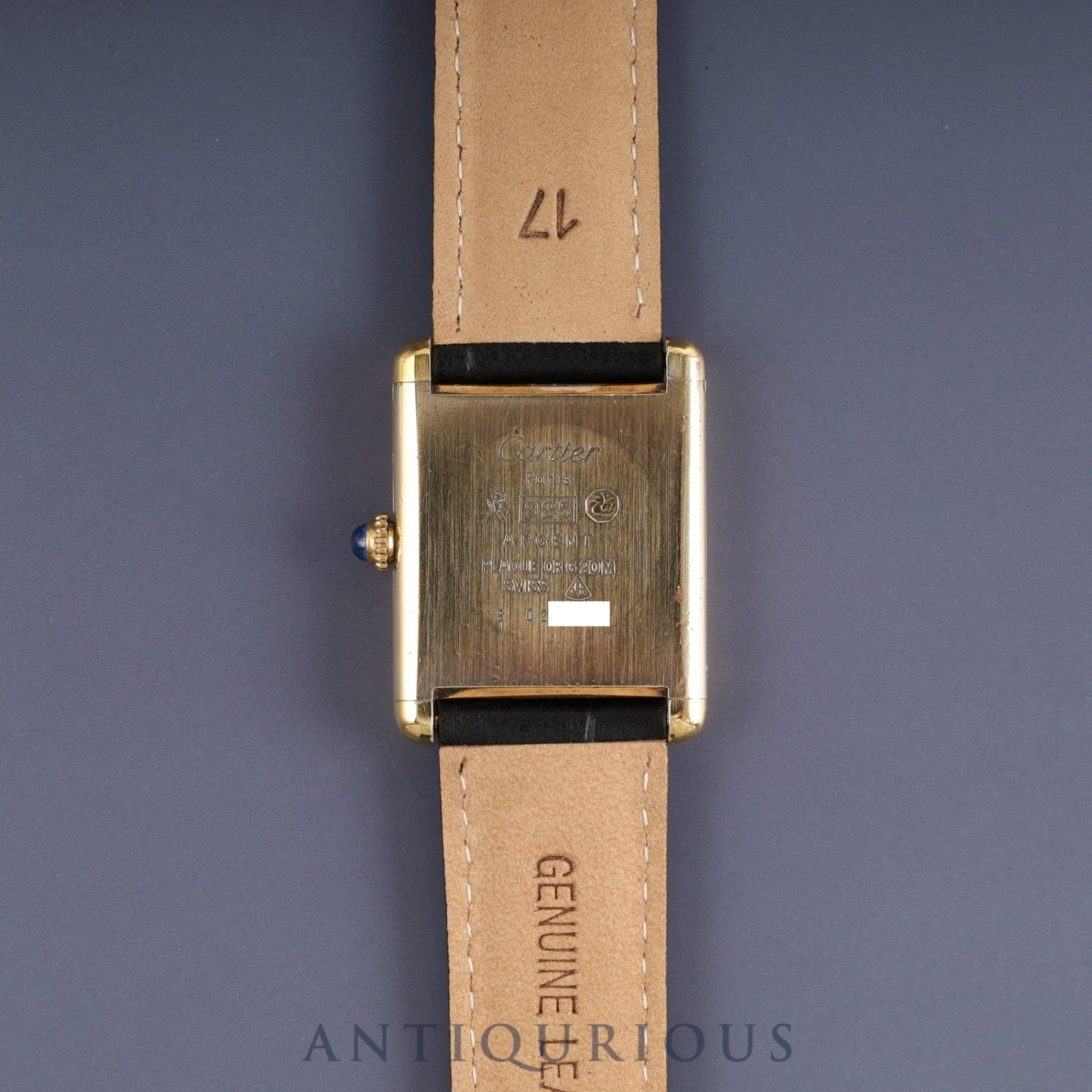 カルティエ マストタンク LM 手巻き Cal.78-1 SV925 革 純正Dバックル(GP)アイボリーローマン文字盤 オーバーホール済み