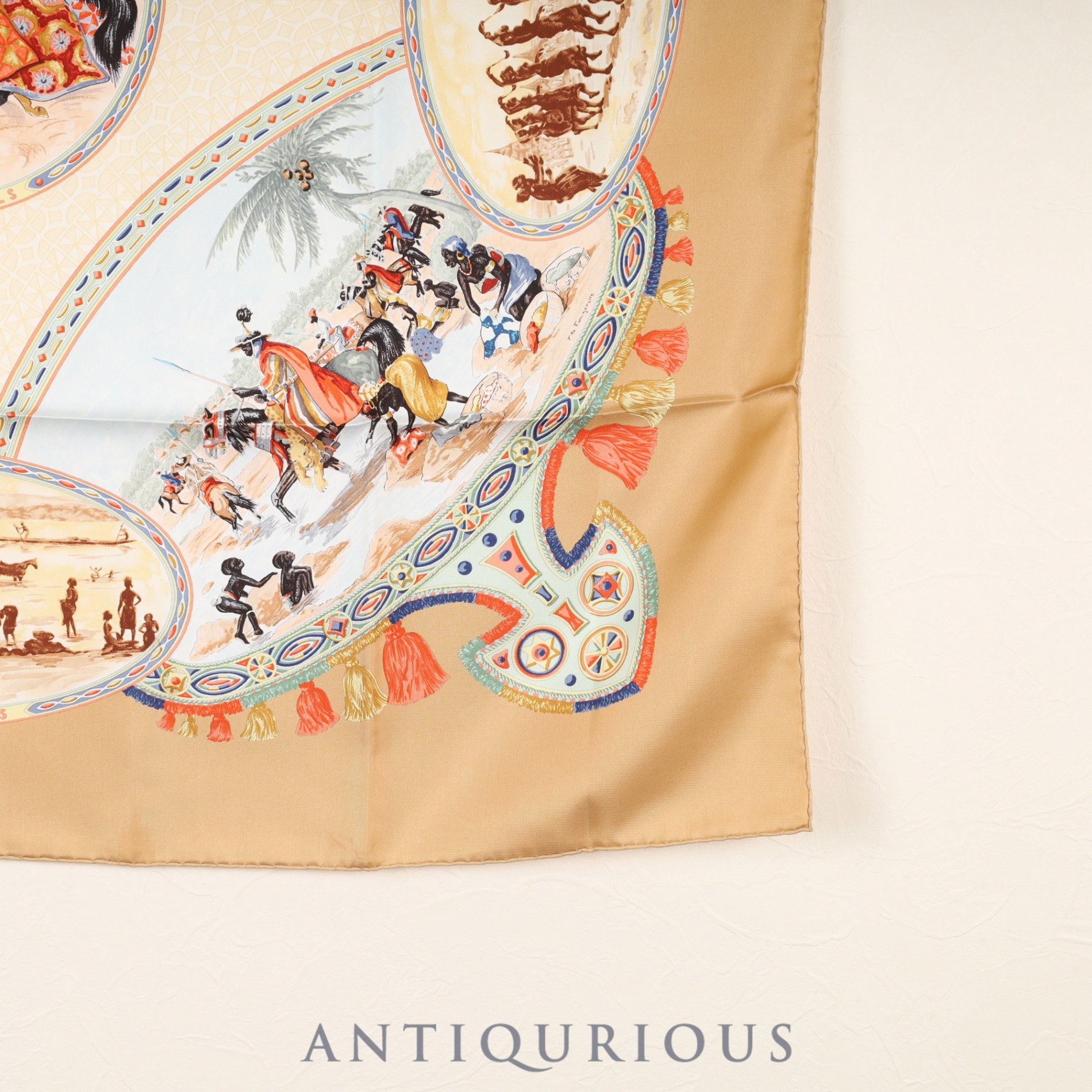 Hermès Scarf Carré 90, Pool Tribe Horseman, 100% Silk