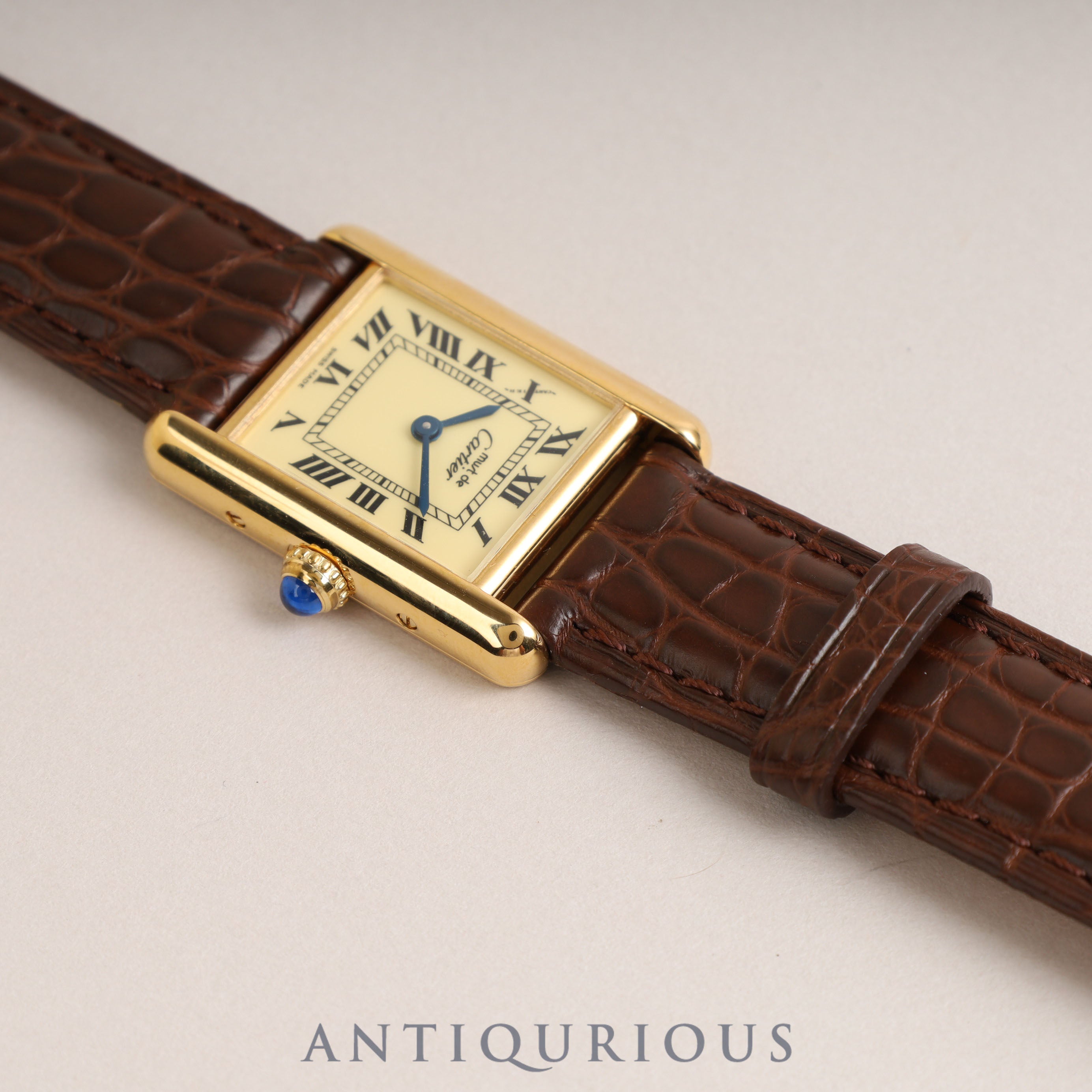 Cartier Must Tank SM QZ Ivory Roman Dial W1003153 (1613) New Finish Complete Service Completed