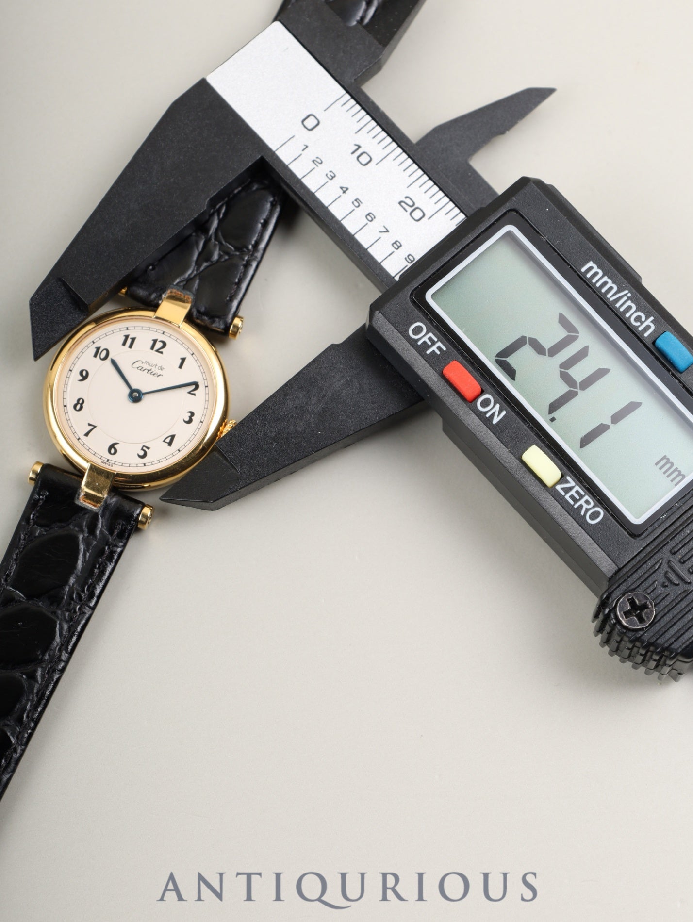 Cartier Must Vendome VLC SM 590004 Quartz Cal.90 SV925 Leather Original Pin Buckle (GP) Arabic Dial (SWISS marking) Overhauled