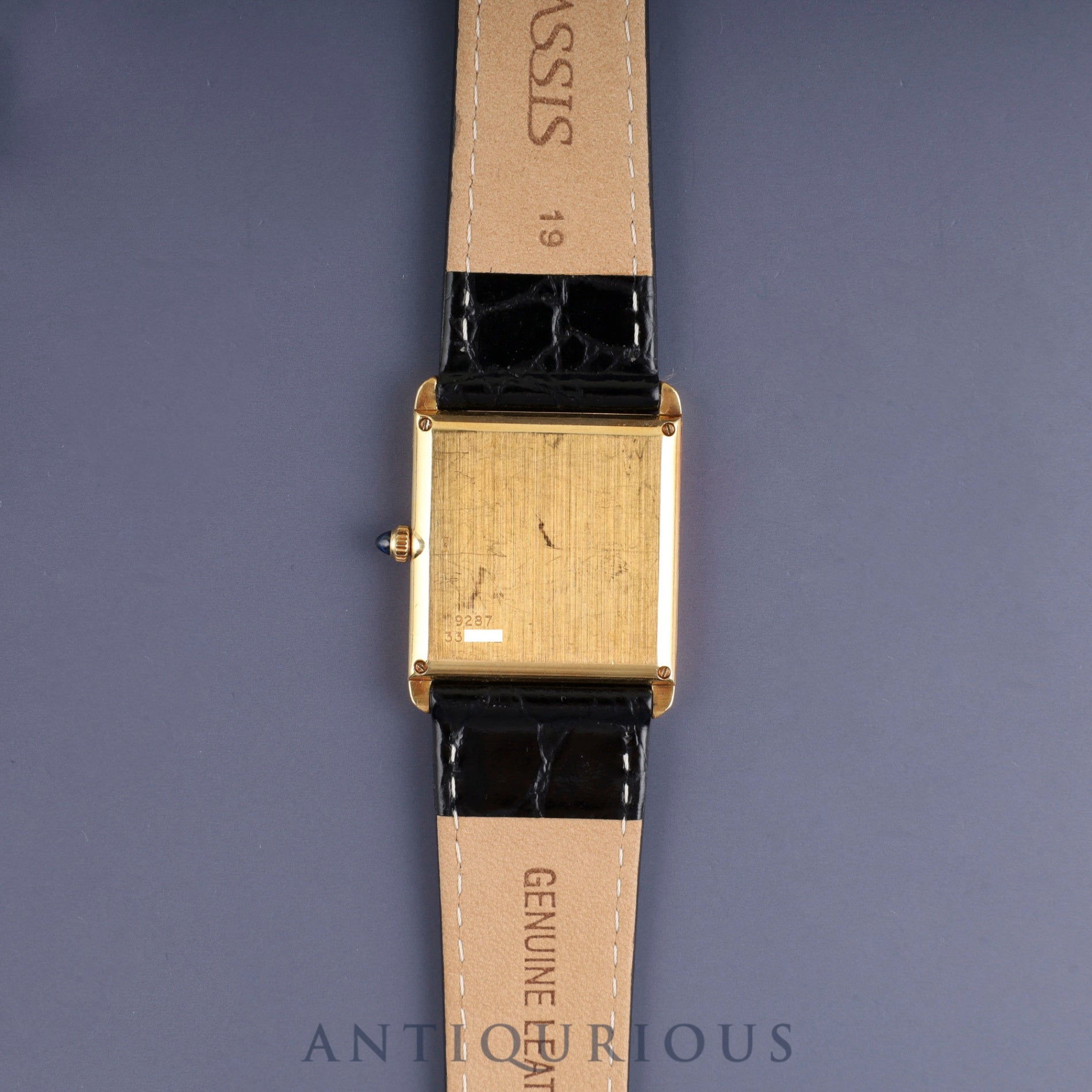 Piaget Rectangular 9287 Manual Winding Caliber 9P2 750 Leather Strap with Genuine Buckle (750) White Roman Dial Overhauled