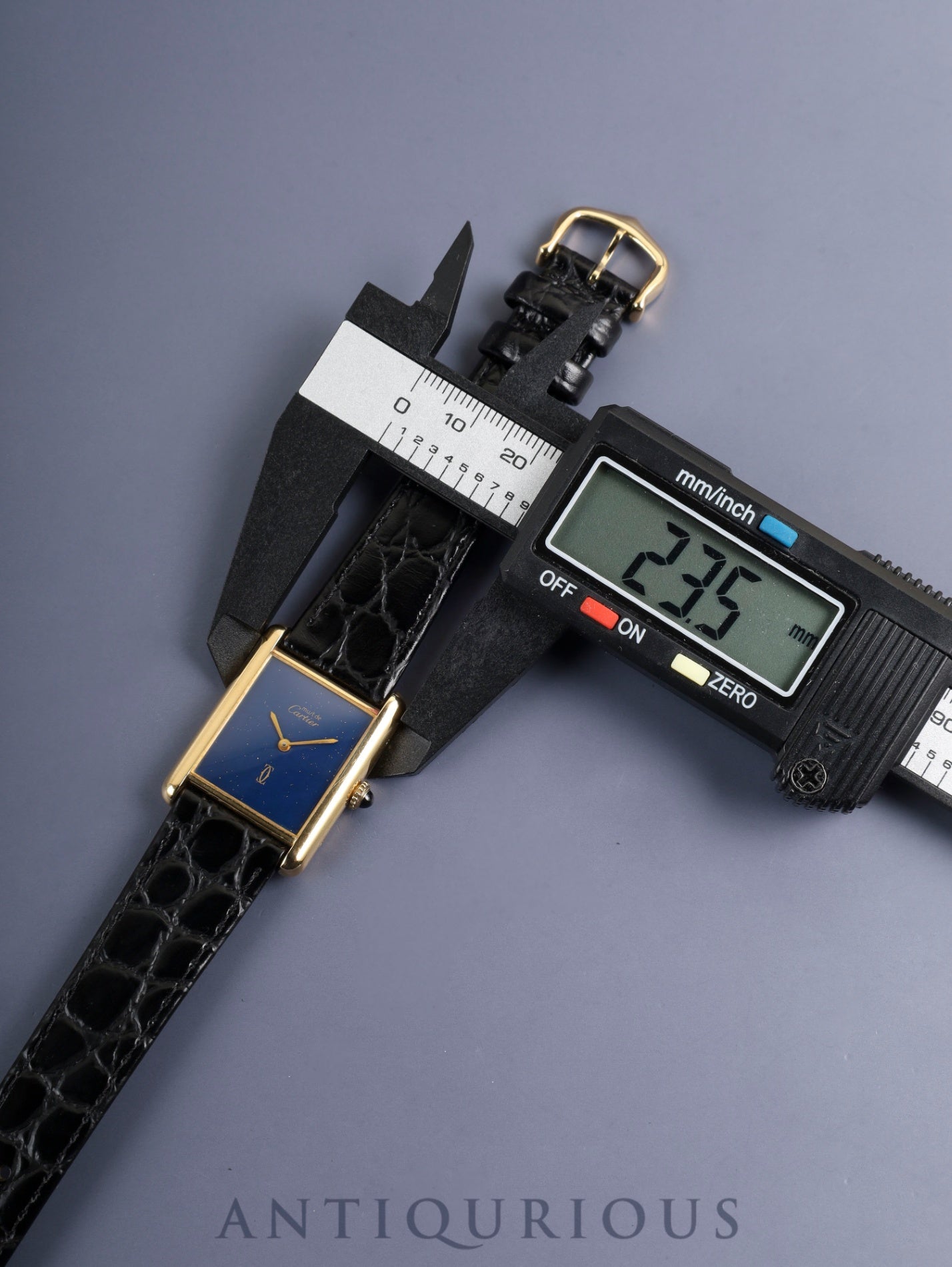 カルティエ マストタンク LM 6 手巻き Cal.78-1 SV925 革 純正ピンバックル(GP)ラピスラズリ文字盤(SWISS表記)純正レザーベルト付き オーバーホール済み
