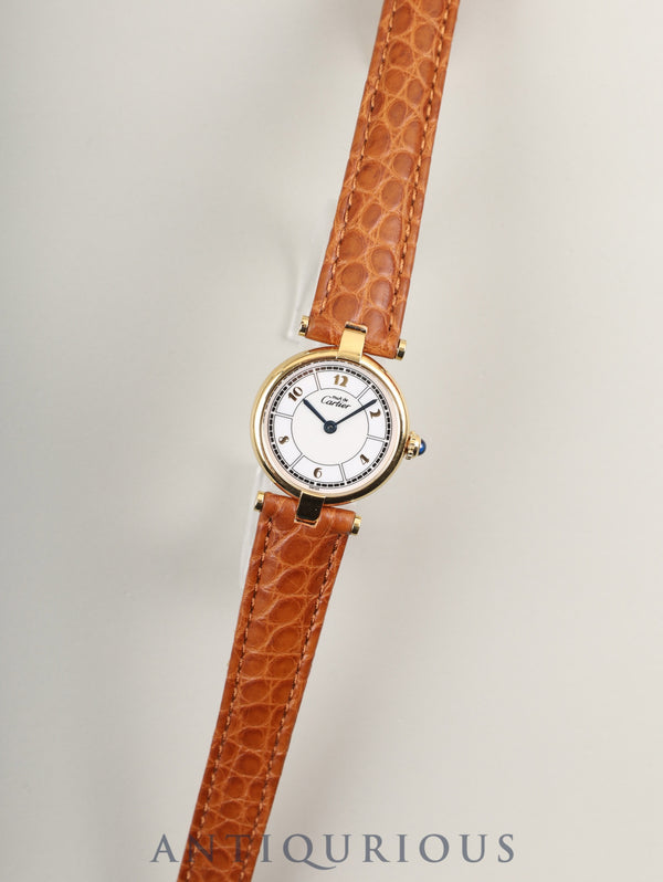 カルティエ マスト ヴァンドーム VLC SM W1009854 / 1851 クォーツ Cal.90 SV925 革 純正Dバックル(GP)アラビア文字盤 箱 オーバーホール済み