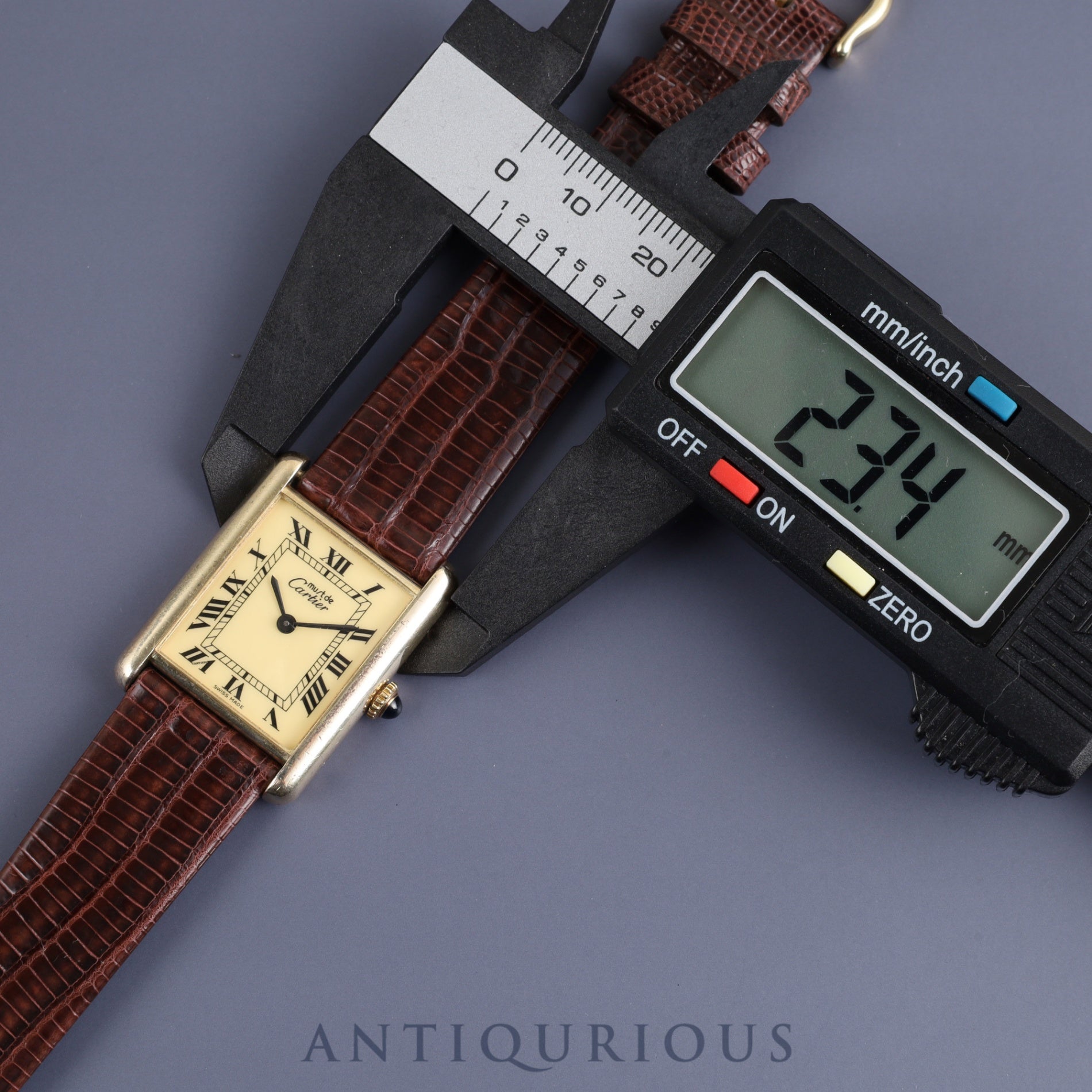 Cartier Must Tank LM 1974213 Manual winding SV925 Leather Genuine buckle (GP) Ivory Roman dial International lifetime warranty (1980) Complete service completed at Cartier boutique