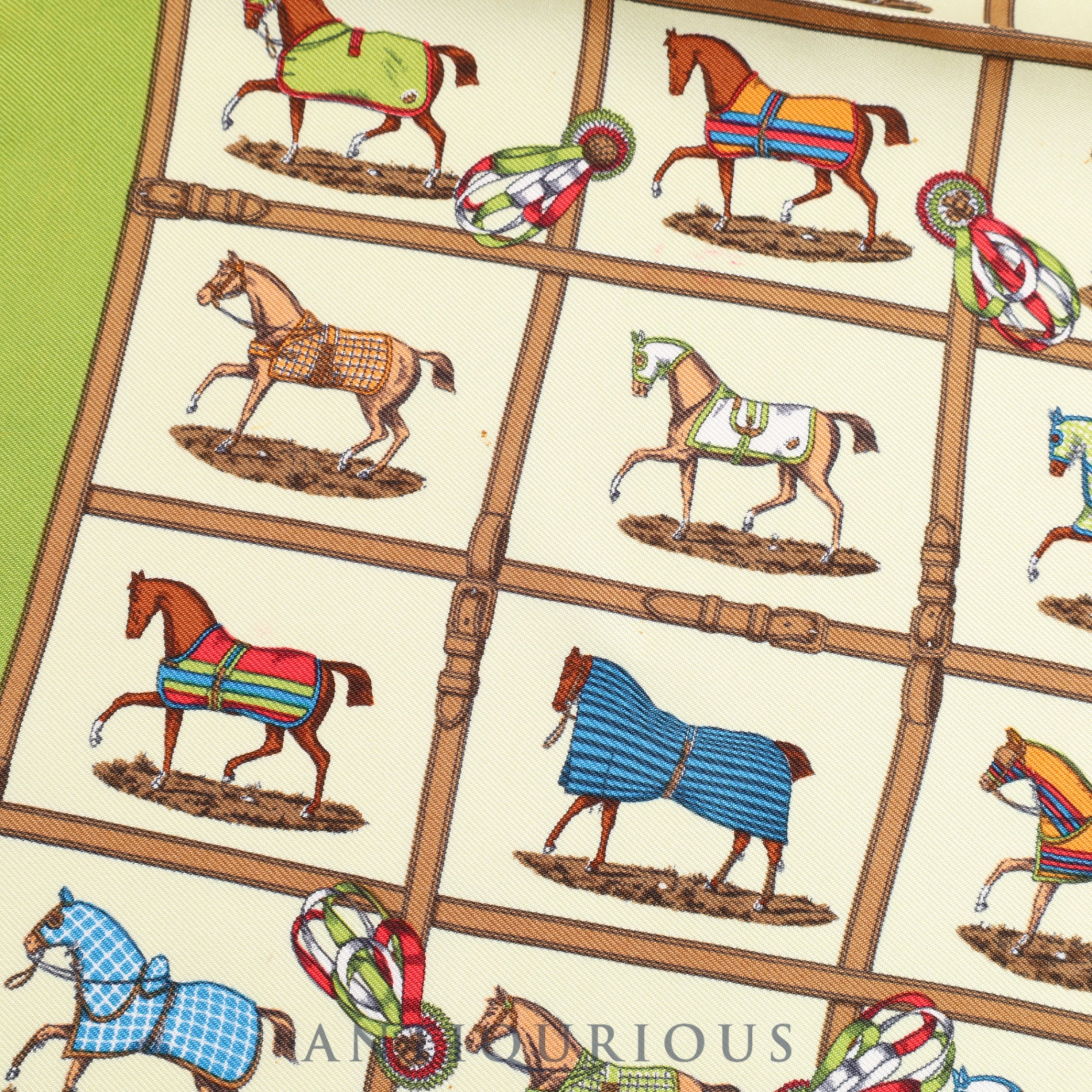 Hermes Scarf Carre 45 48 Horses in the Paddock 100% Silk