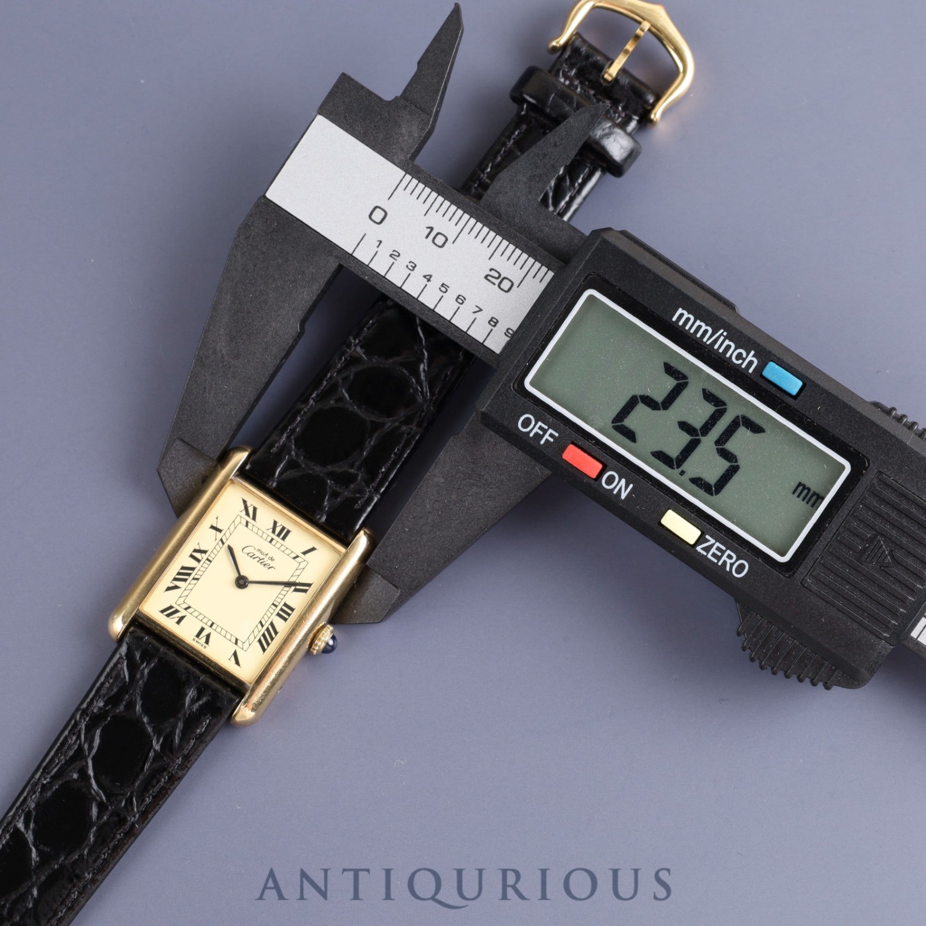 Cartier Must Tank LM Manual winding Cal.78-1 SV925 Leather Genuine buckle Ivory Roman dial Circa 1976-Early 1980s Overhauled