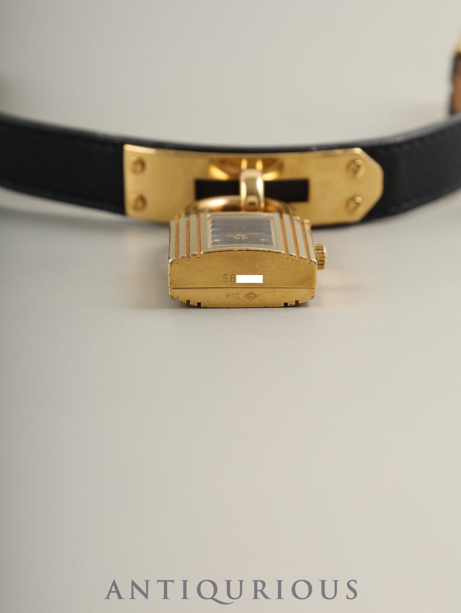 エルメス ケリーウォッチ KE1.201 クォーツ Cal.- GP 純正革ベルト(□B刻印:1998年 )純正ピンバックル(GP)オニキス文字盤 箱 冊子 保証書(無記載)オーバーホール済み