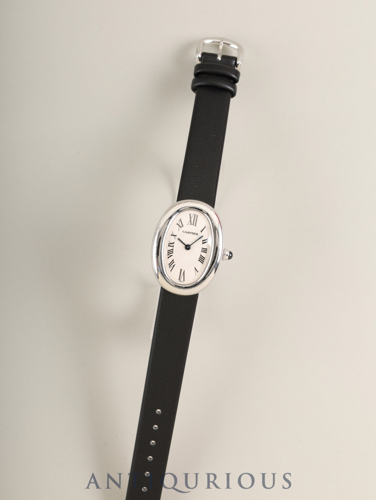 カルティエ ベニュワール SM W1516856 / 1955 クォーツ Cal.057 750WG 革 純正ピンバックル(750WG)ホワイトローマン文字盤(SWISS表記)箱 オーバーホール済み