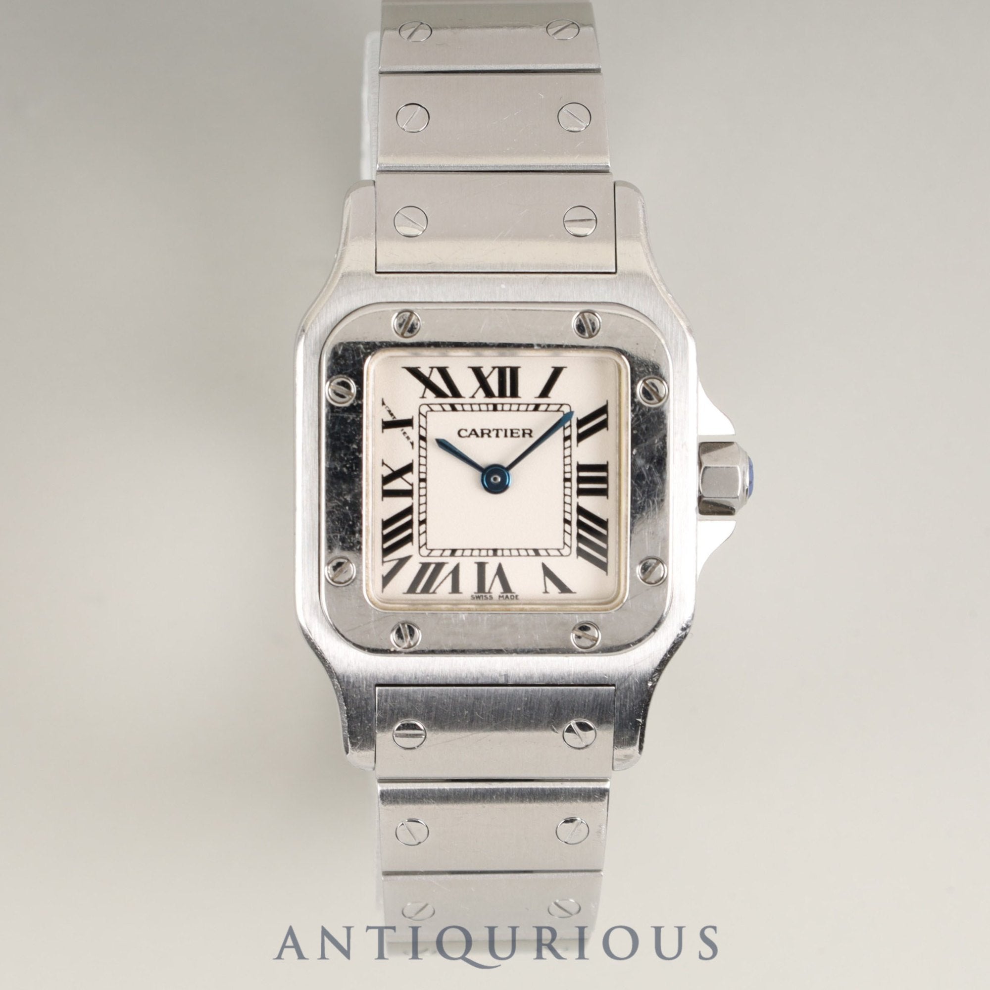 カルティエ サントス ガルベ SM W20056D6/1565 クォーツ Cal.157 SS SS ホワイトローマン文字盤 箱 DVD 冊子 保証書(2009年)オーバーホール済み