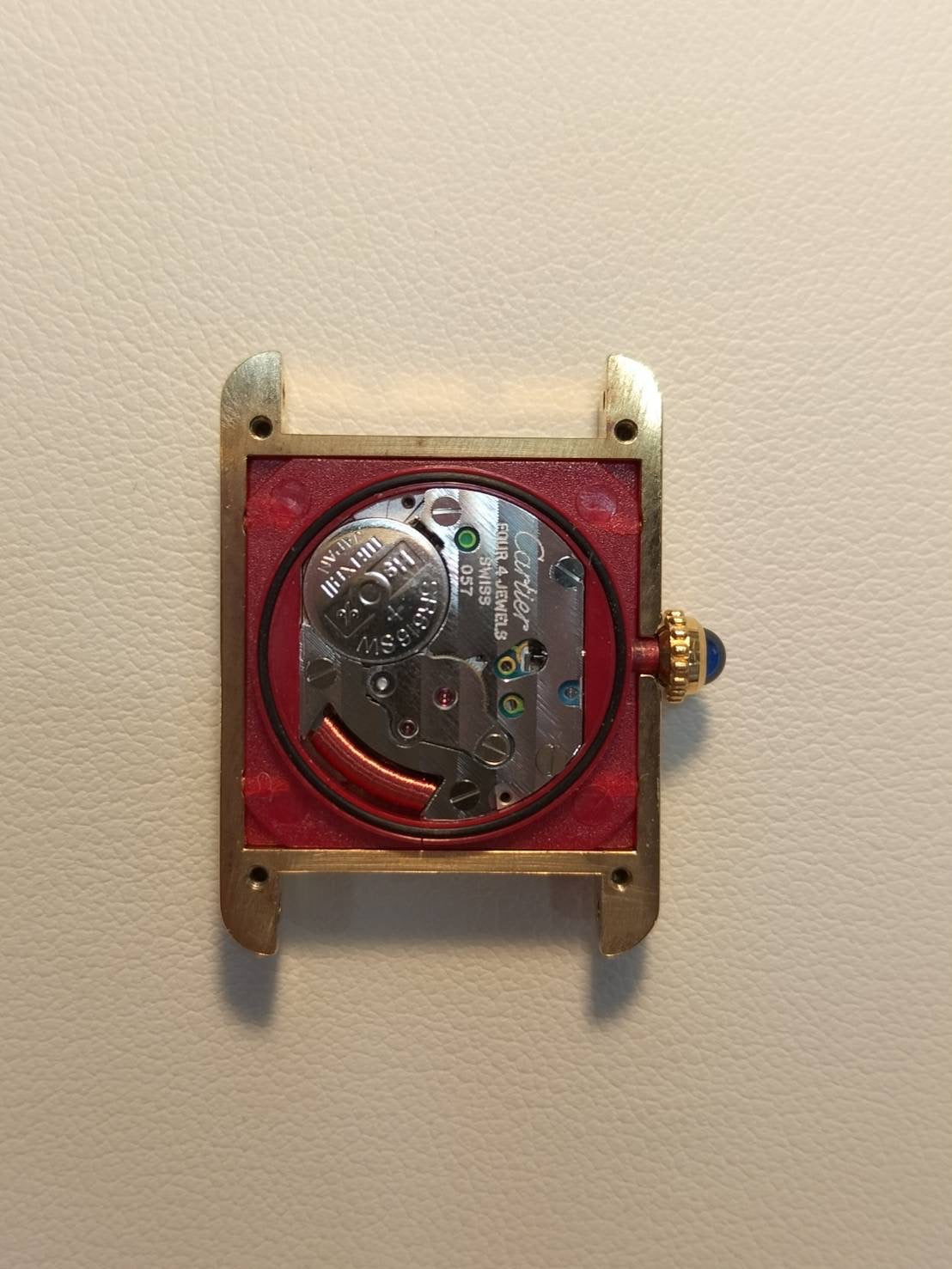 Cartier Must Tank SM 5057001 Quartz Cal.057 SV925 Leather Genuine Deployant Buckle (GP) Trinity Dial (SWISS marking) Box Genuine Leather Strap Included Overhauled