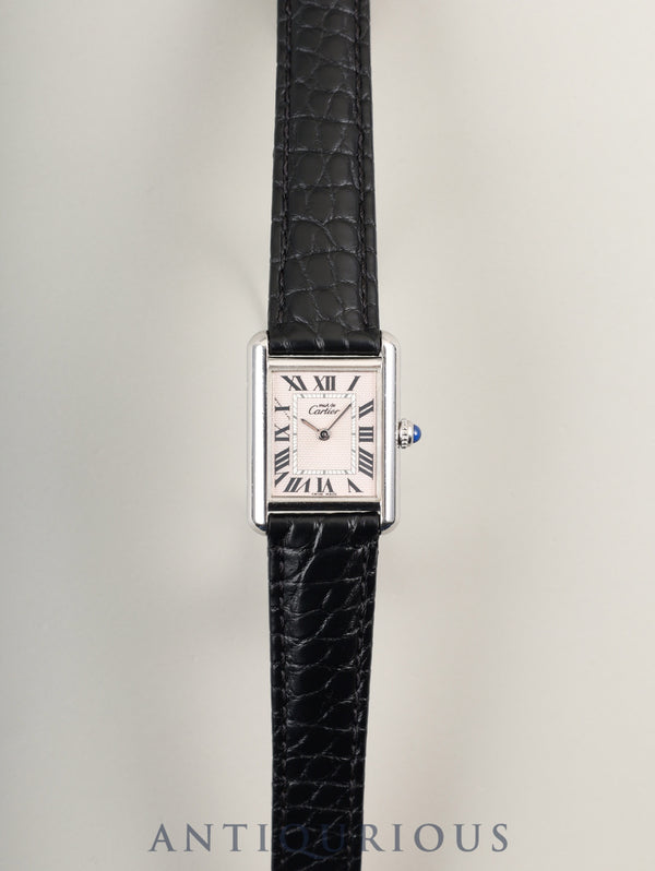 カルティエ マストタンク MM W1016130 / 2416 クォーツ Cal.057 SV925 革 純正Dバックル(SS) ピンクローマン(クリスマス限定)文字盤 オーバーホール済み