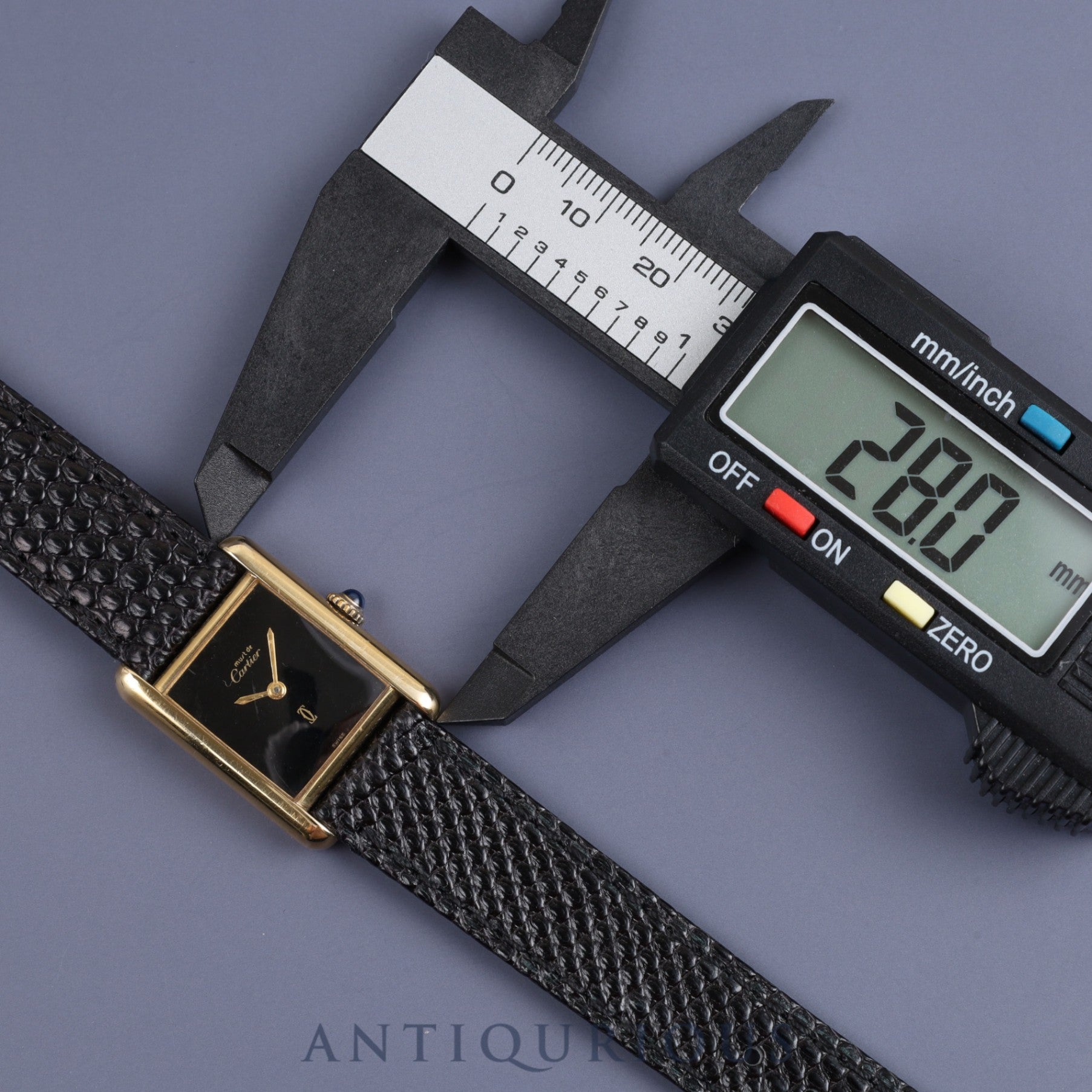 カルティエ マストタンク SM 手巻き Cal.78-1 SV925 革 純正尾錠 (GP) ブラックオニキス文字盤 1976年頃~1980年代初期頃 オーバーホール済み