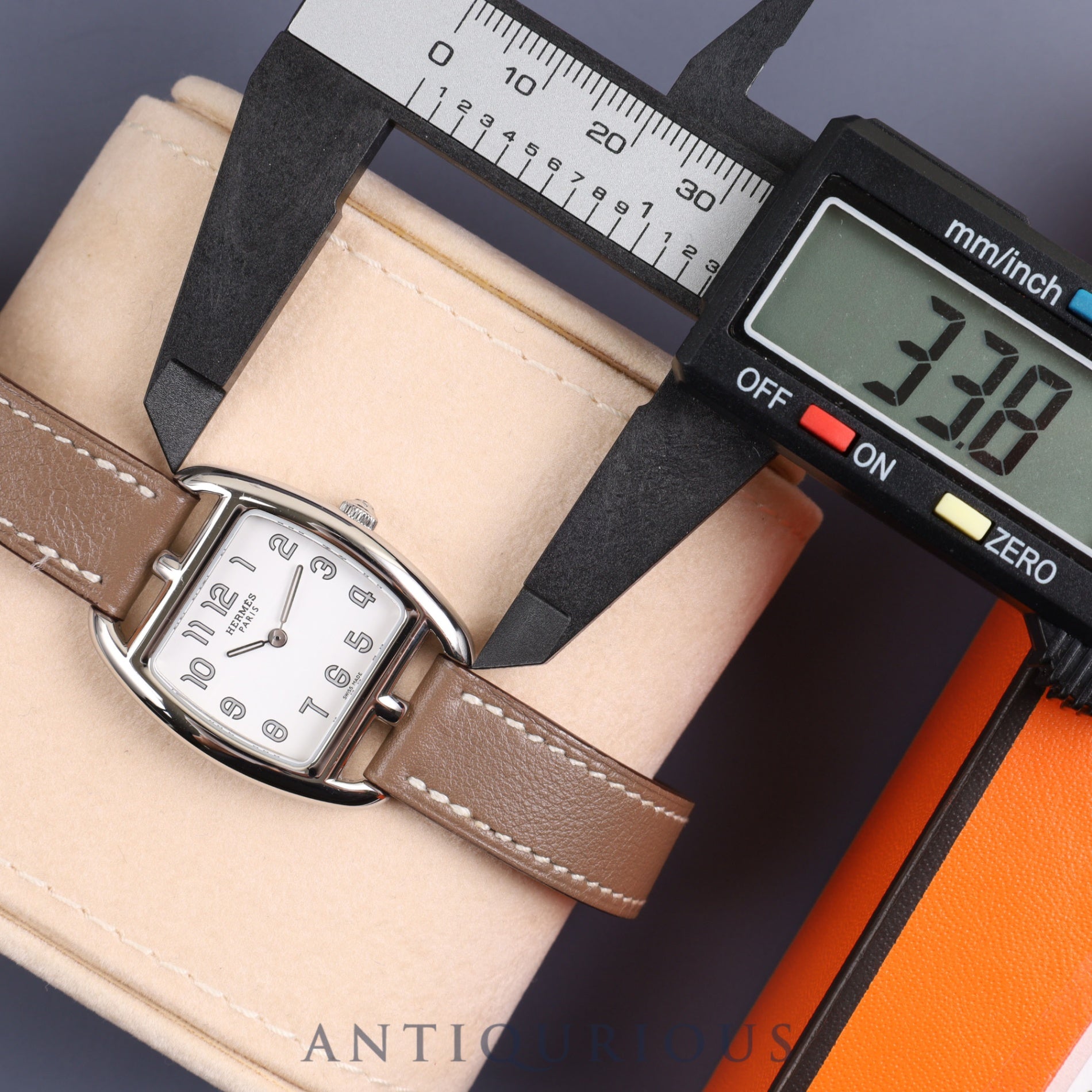Hermes Cape Cod Tonneau CT1.210 Quartz Cal.- SS Leather White Dial Box Warranty (2017)