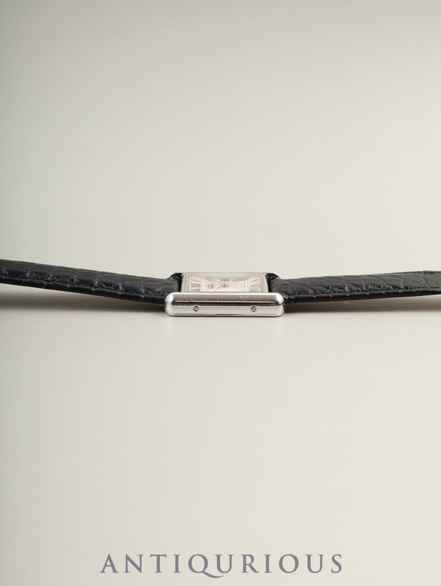 カルティエ マストタンク MM W1016130 / 2416 クォーツ Cal.057 SV925 革 純正Dバックル(SS) ピンクローマン(クリスマス限定)文字盤 オーバーホール済み