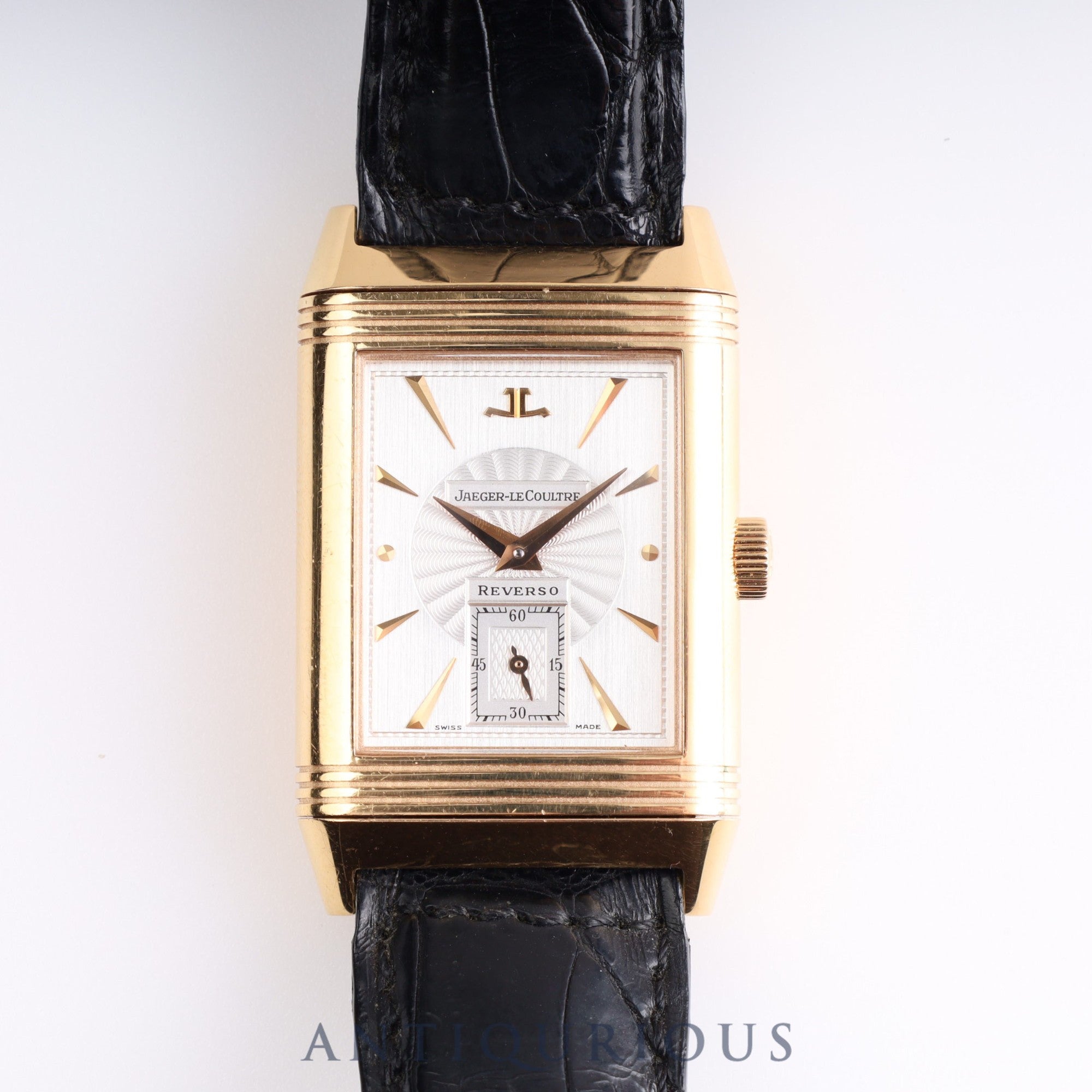 ジャガー・ルクルト ビッグレベルソ アールデコ 270.2.62 手巻き Cal.822AD 750PG 純正革ベルト 純正尾錠(750PG)シルバー / スケルトン文字盤 箱