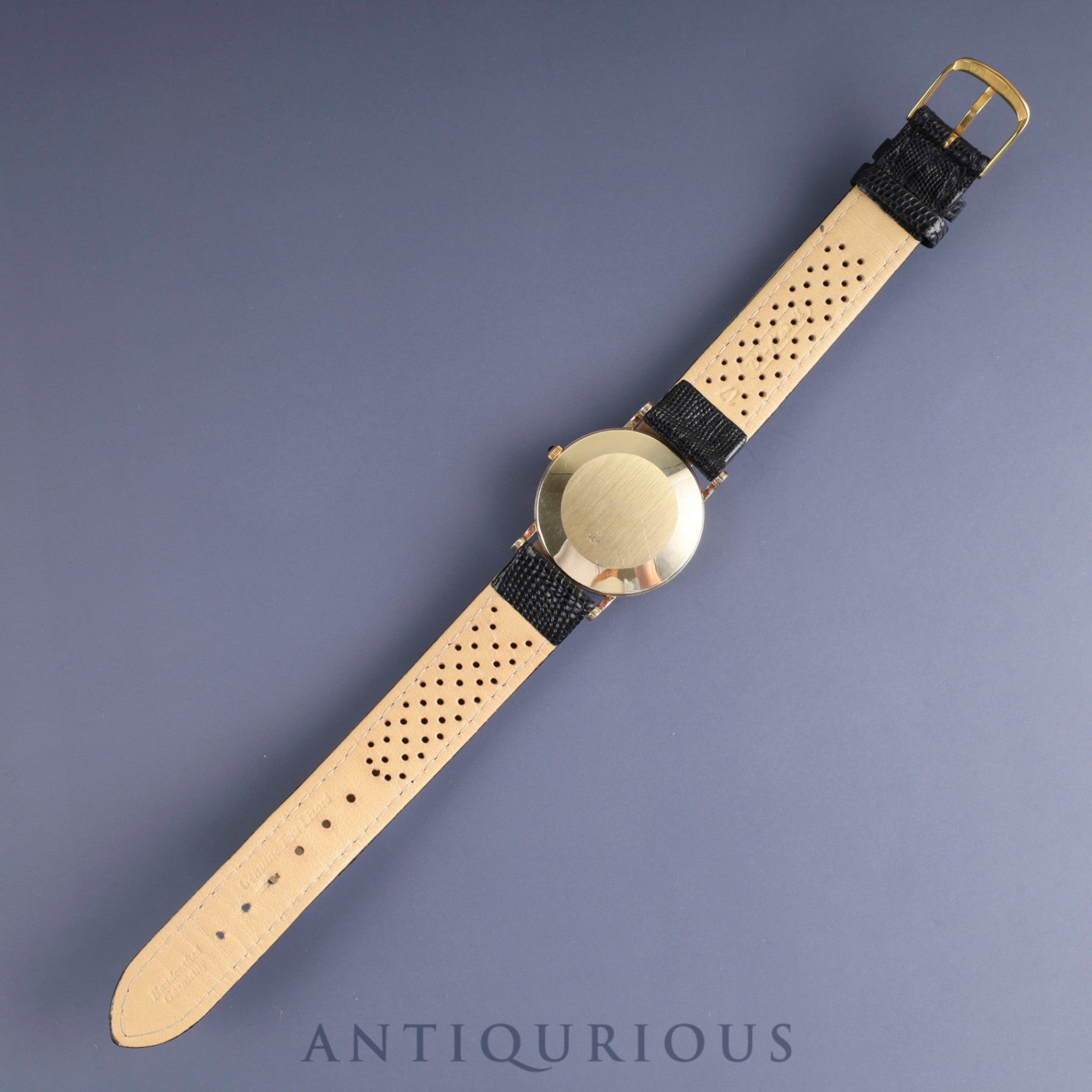 ティファニー ラウンドクラシック クォーツ Cal.ETA255.441 14K 革 社外尾錠(GP) ホワイトアラビア文字盤 オーバーホール済み