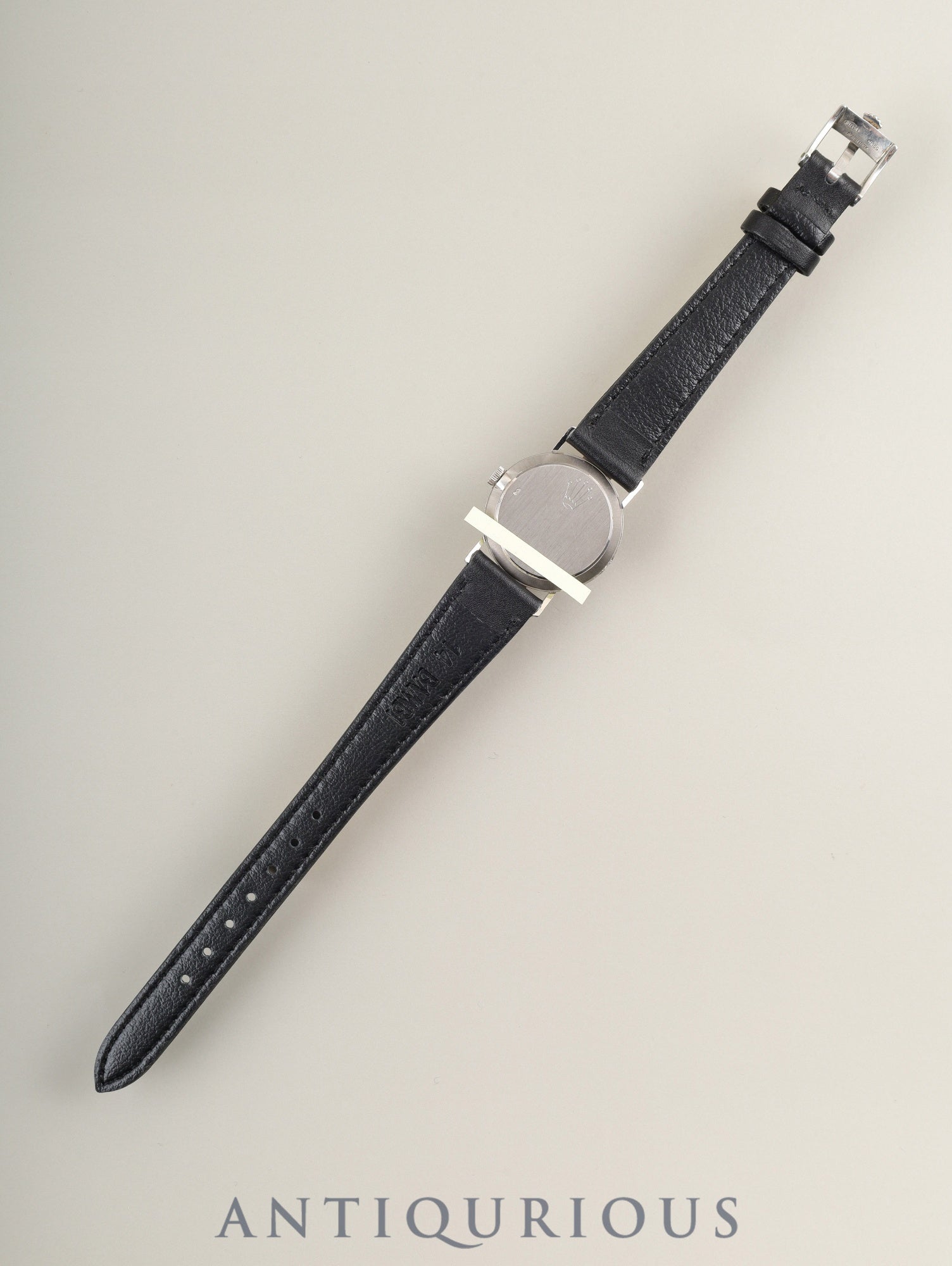 ロレックス チェリーニ 3810 手巻き Cal.1600 750WG 革 純正尾錠(GP) グレー文字盤 36番台(1972年) 冊子 保証書(1976年) オーダーホール済み