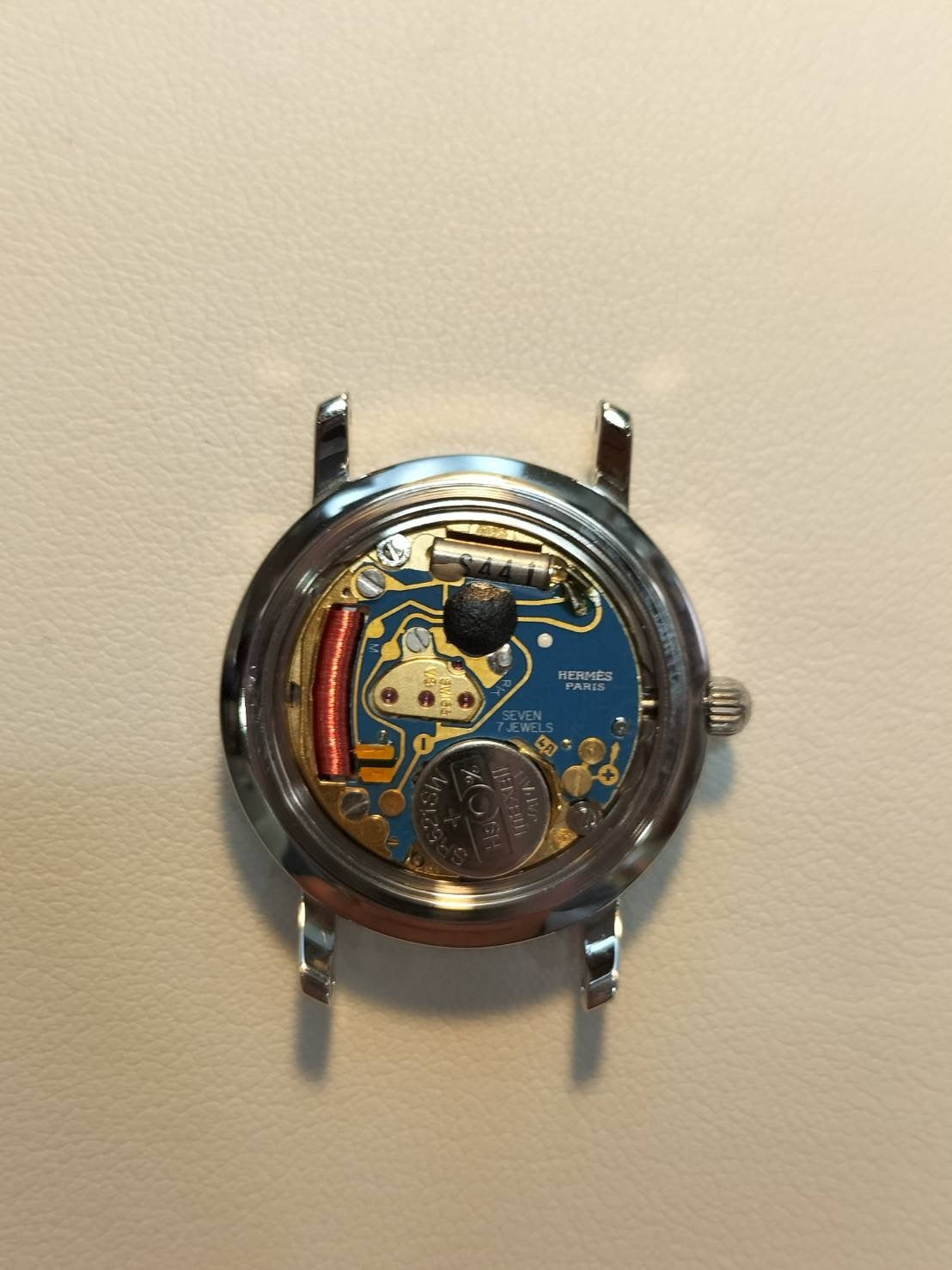 エルメス クリッパー ナクレ CL4.230 クォーツ SS 12Pダイヤ ホワイトシェルギョーシェ文字盤 オーバーホール済み