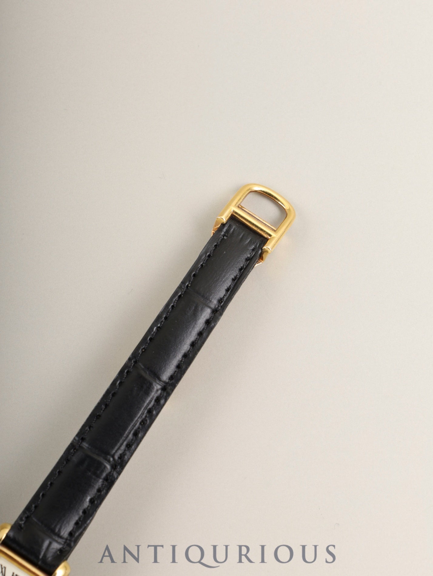 カルティエ ミニ タンク 64262 手巻き Cal.AS1722 750YG 革 純正Dバックル(18K)ホワイトローマン文字盤(PARIS表記)純正レザーベルト付き オーバーホール済み