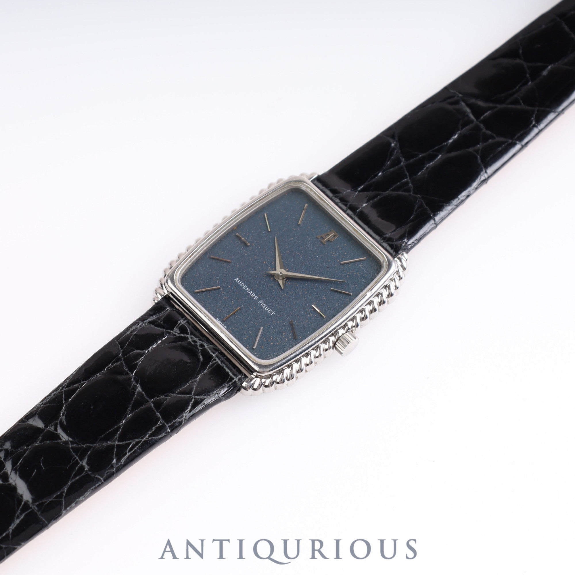 Audemars Piguet Rectangular 4249 Manual Winding Cal.2080 SS Leather Blue Dial