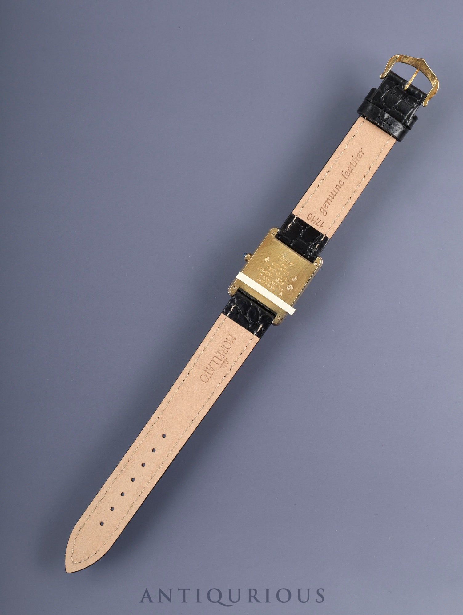 カルティエ マストタンク LM 6 81006 クォーツ Cal.81 SV925 革 純正尾錠(GP) アイボリーローマン文字盤 箱 オーバーホール済み