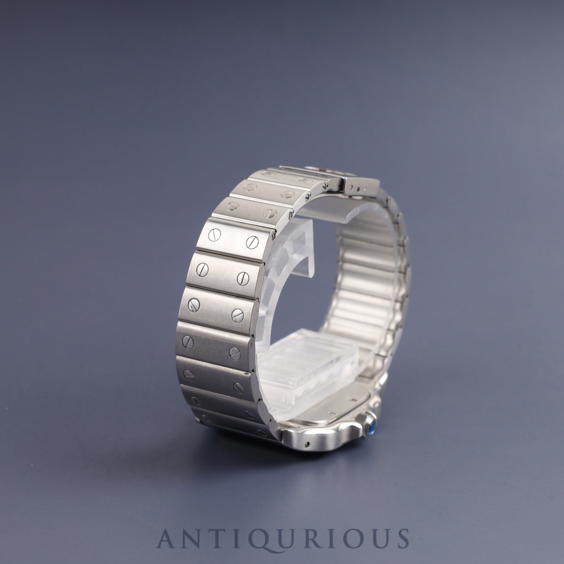 Cartier Santos Galbee LM W20025D6 / 1564 Quartz Cal.87 Stainless Steel Ivory with Silver Roman Dial Overhauled