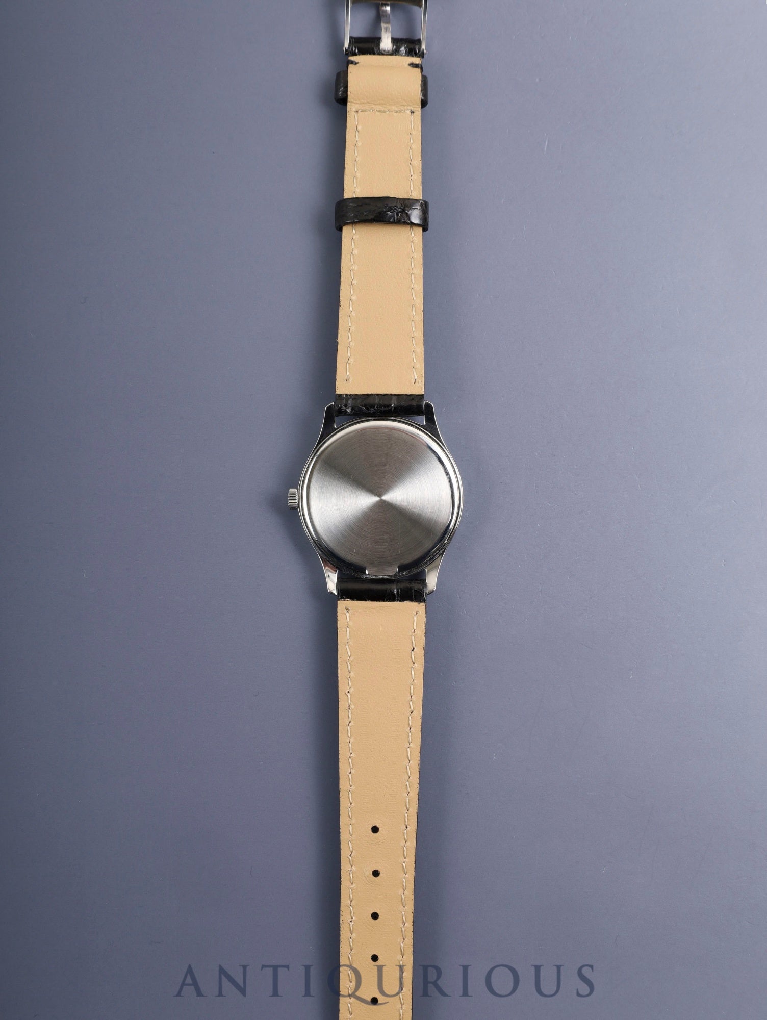 パテック・フィリップ カラトラバ 3923A 手巻き Cal.215 SS 革 純正ピンバックル(SS)グレー文字盤 1987年 修理明細 パテックフィリップにて修理済み